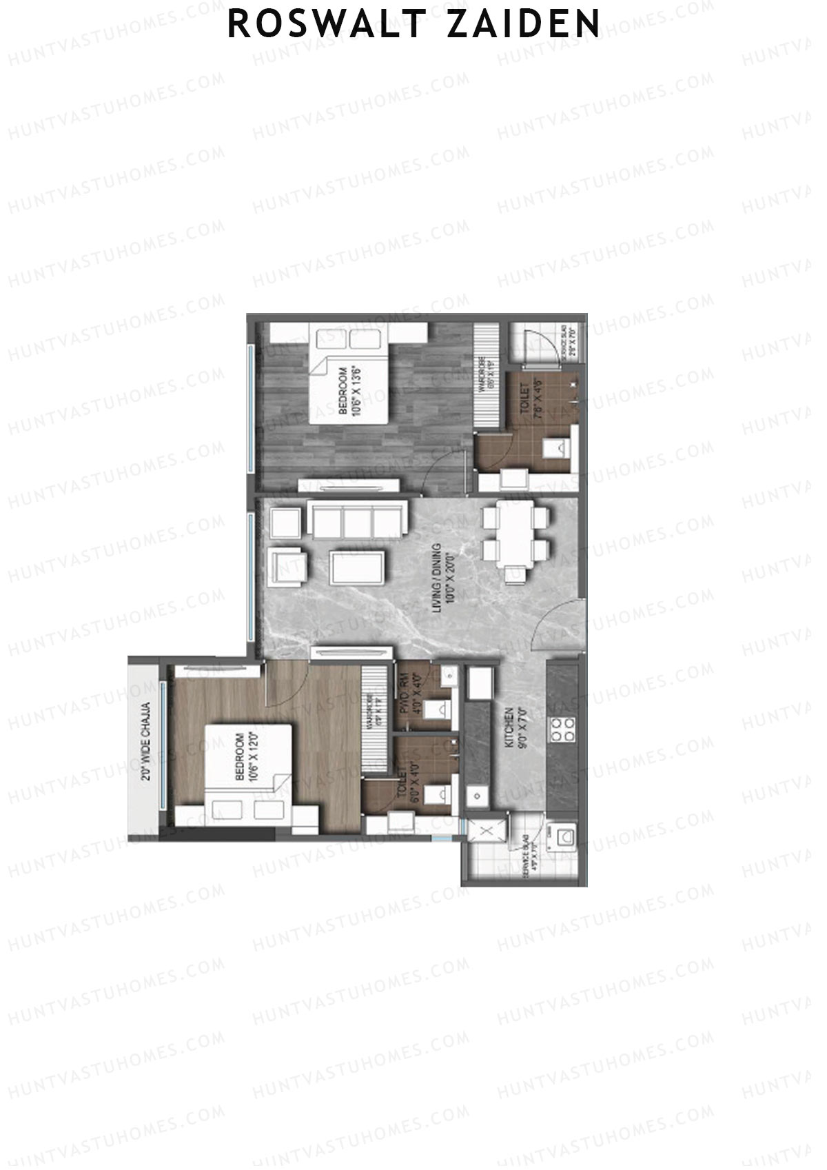 Roswalt Zaiden Wing A Unit 12 Floor Plan