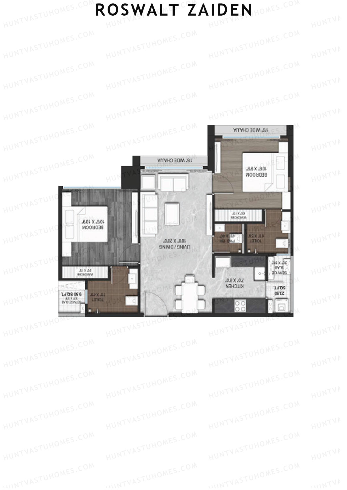 Roswalt Zaiden Wing B Unit 3 Floor Plan