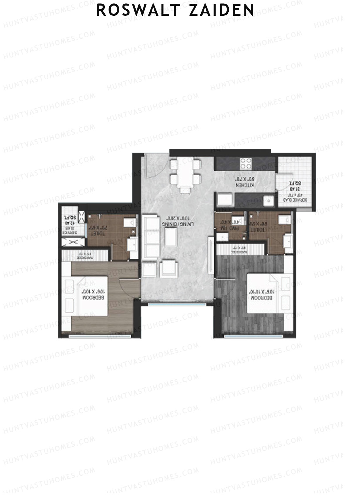 Roswalt Zaiden Wing B Unit 9 Floor Plan