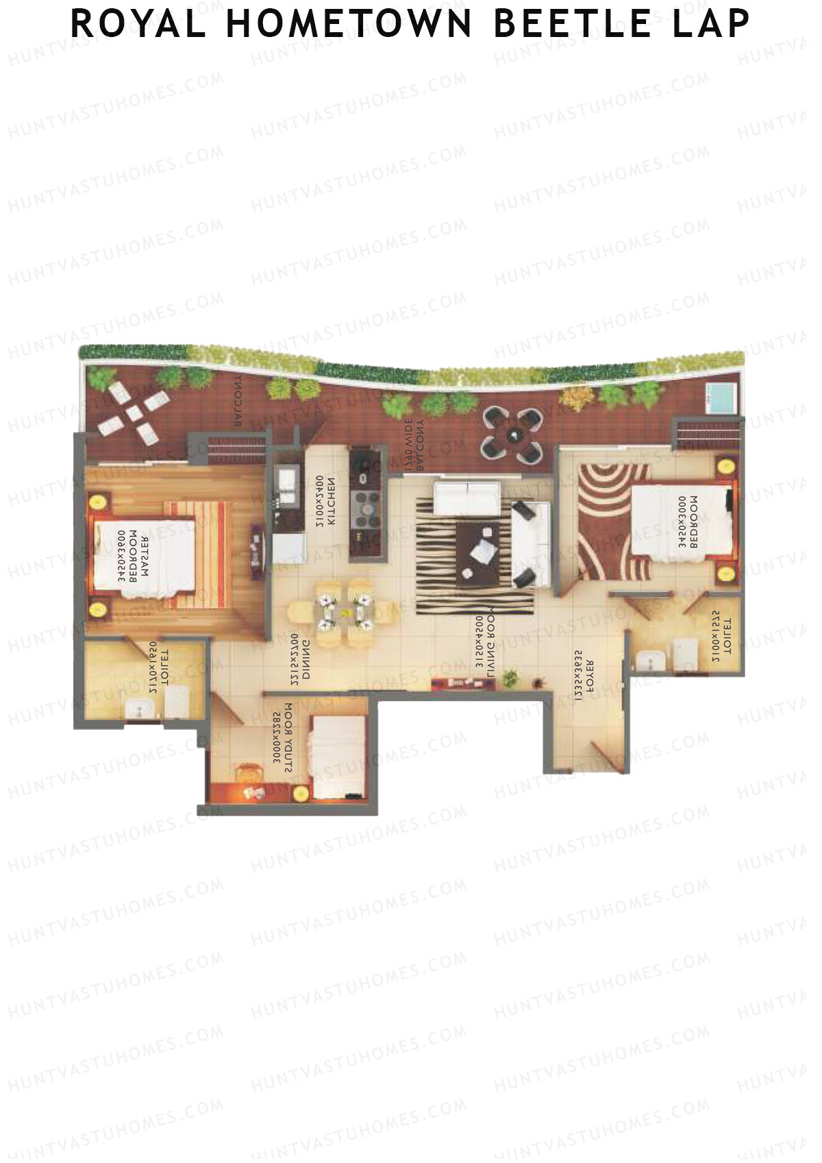 Royal Hometown Beetle Lap Tower B Unit 1 (Type C) Floor Plan