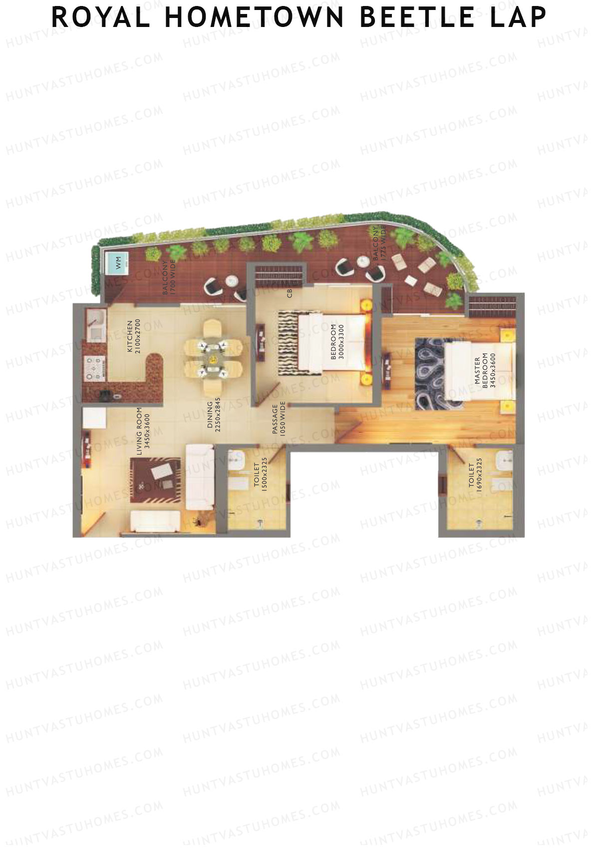 Royal Hometown Beetle Lap Tower B Unit 2 (Type B) Floor Plan