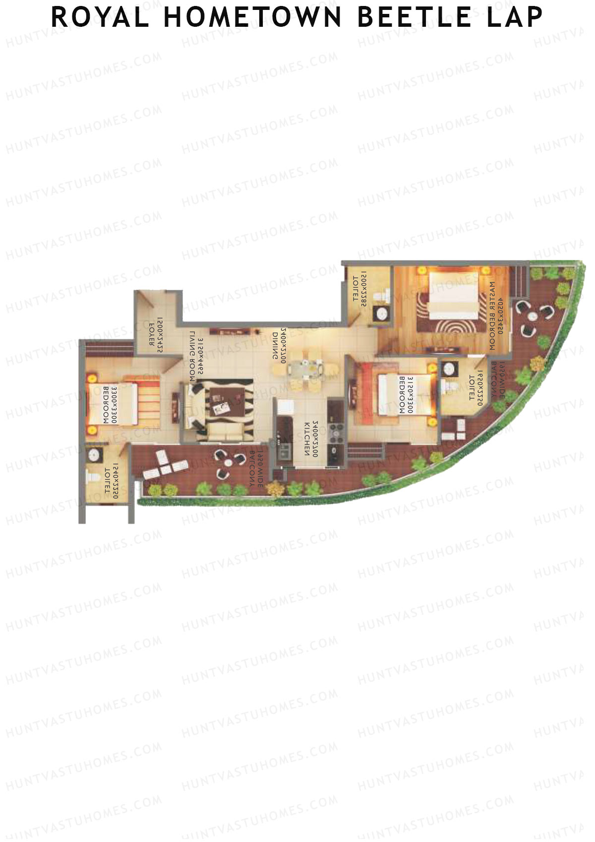 Royal Hometown Beetle Lap Tower B Unit 5 (Type A) Floor Plan