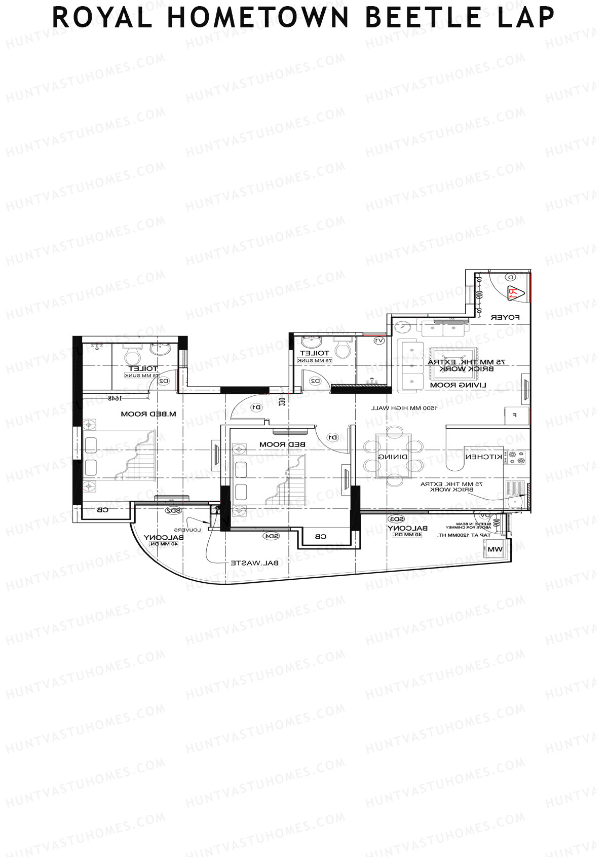 Royal Hometown Beetle Lap Tower B Unit 6 (Type B) Floor Plan