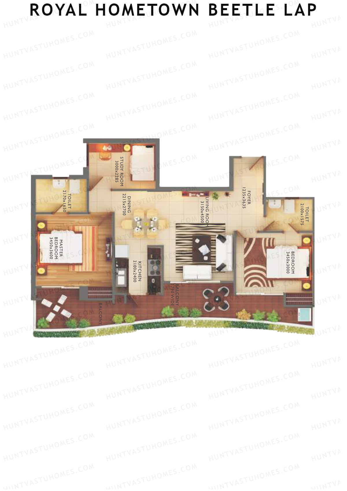 Royal Hometown Beetle Lap Tower B Unit 8 (Type C) Floor Plan