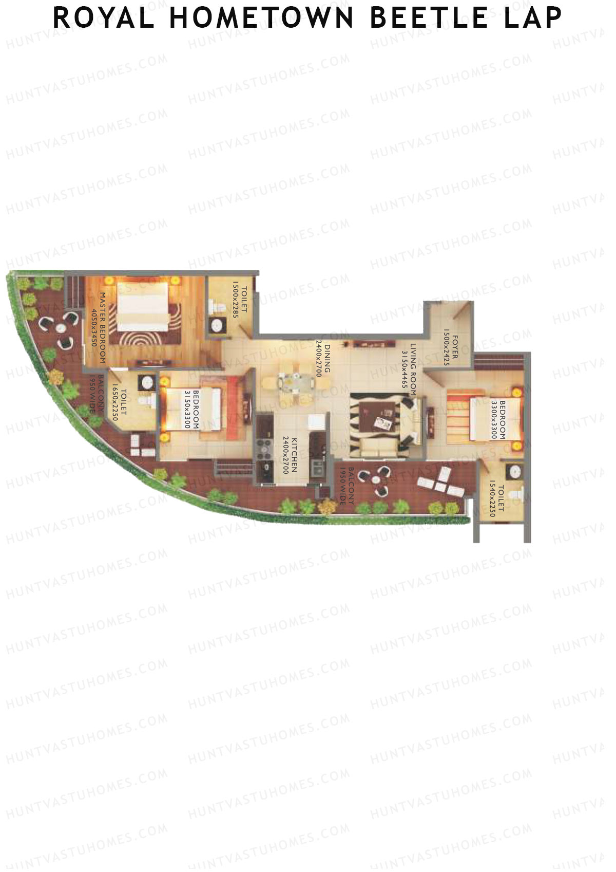 Royal Hometown Beetle Lap Tower C Unit 1 (Type A) Floor Plan