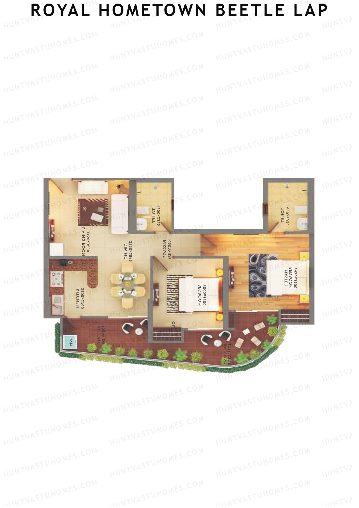 Royal Hometown Beetle Lap Tower C Unit 2 (Type B) Floor Plan