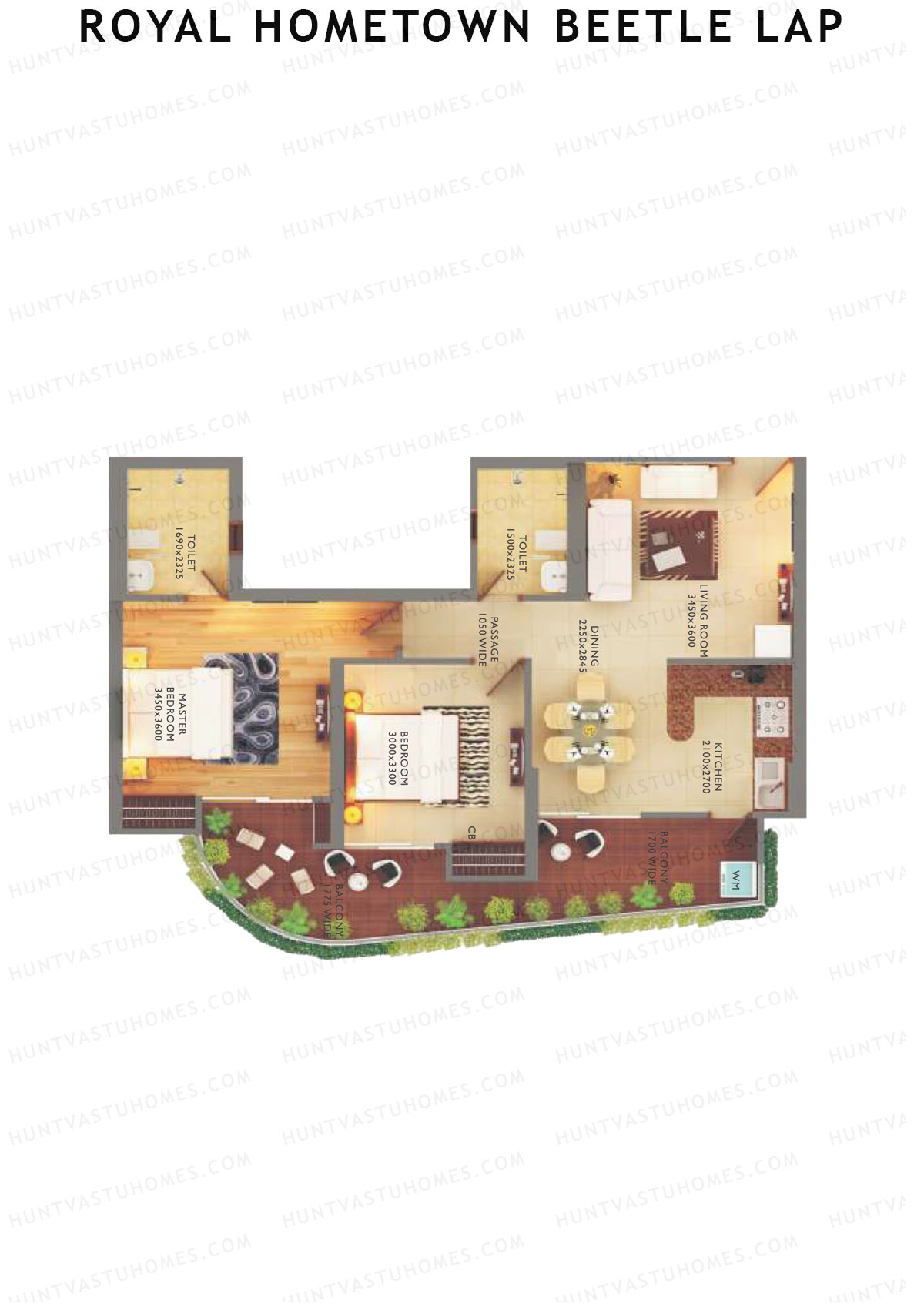 Royal Hometown Beetle Lap Tower C Unit 3 (Type B) Floor Plan