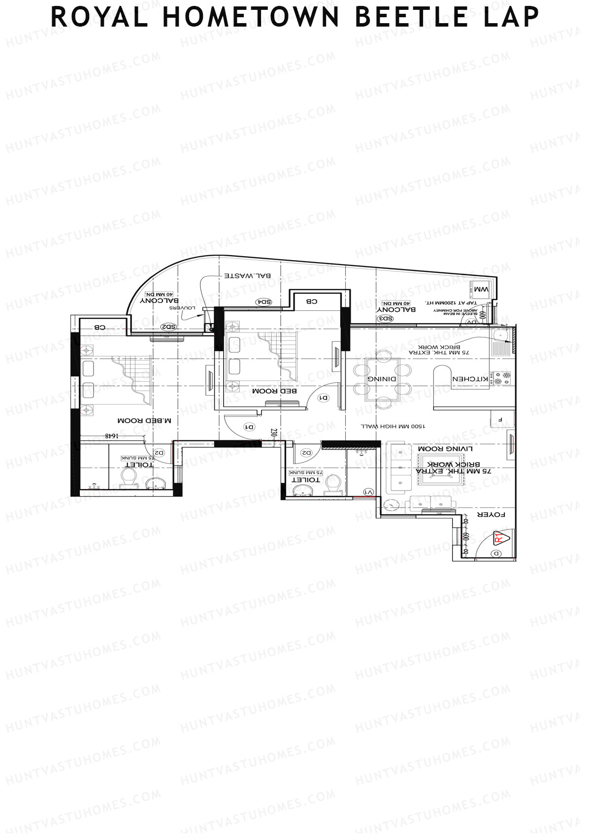 Royal Hometown Beetle Lap Tower C Unit 6 (Type B) Floor Plan