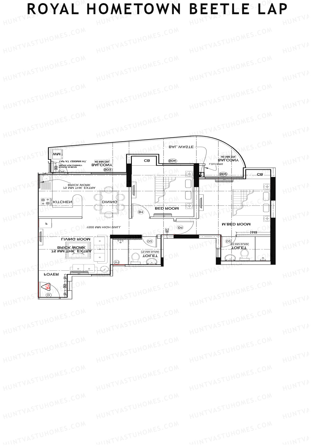 Royal Hometown Beetle Lap Tower C Unit 7 (Type B) Floor Plan