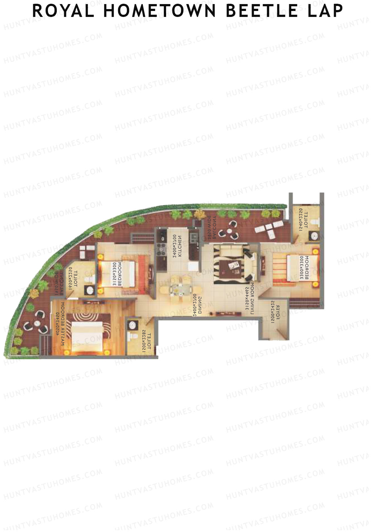 Royal Hometown Beetle Lap Tower C Unit 8 (Type A) Floor Plan