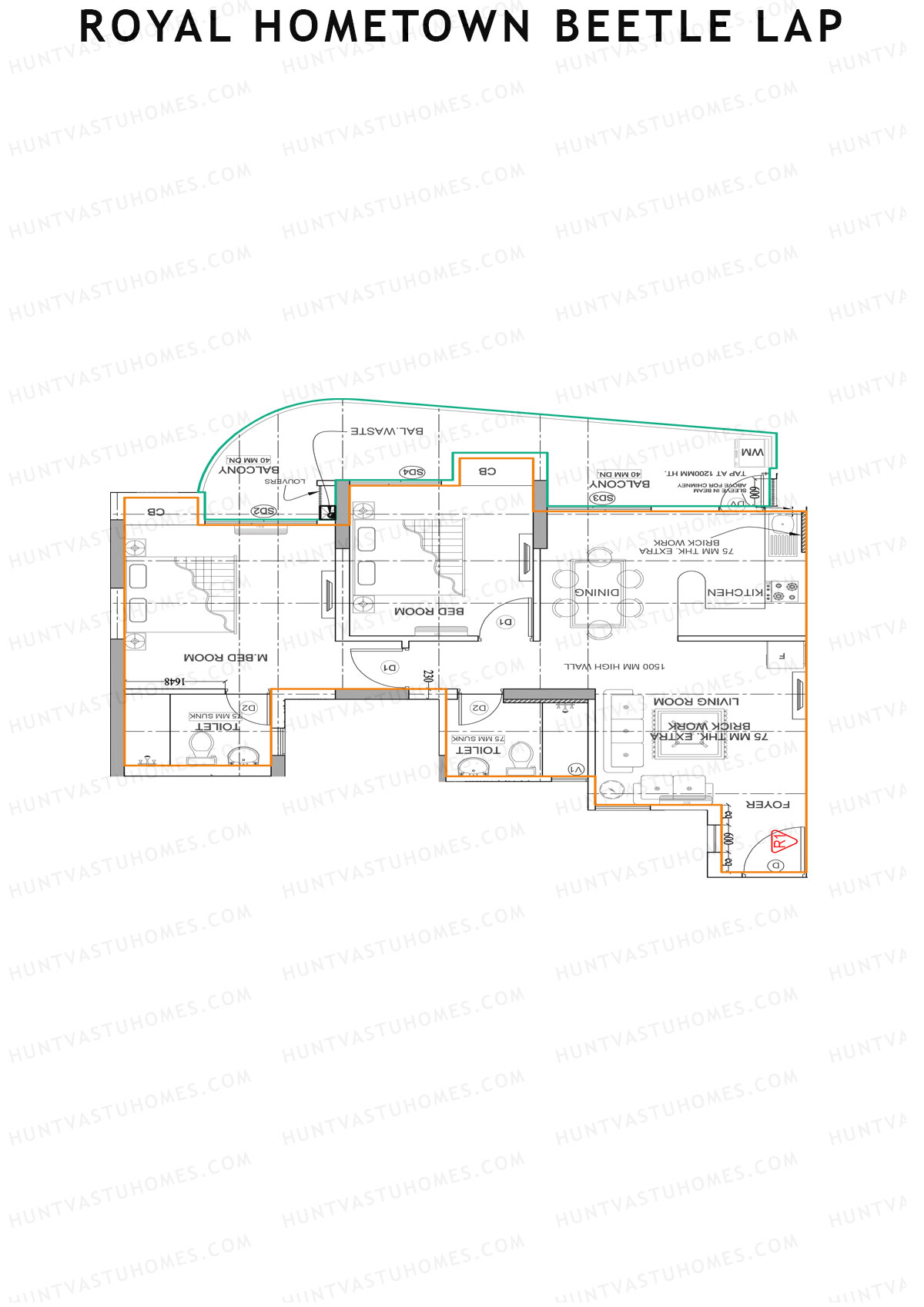 Royal Hometown Beetle Lap Tower D Unit 6 (Type B) Floor Plan