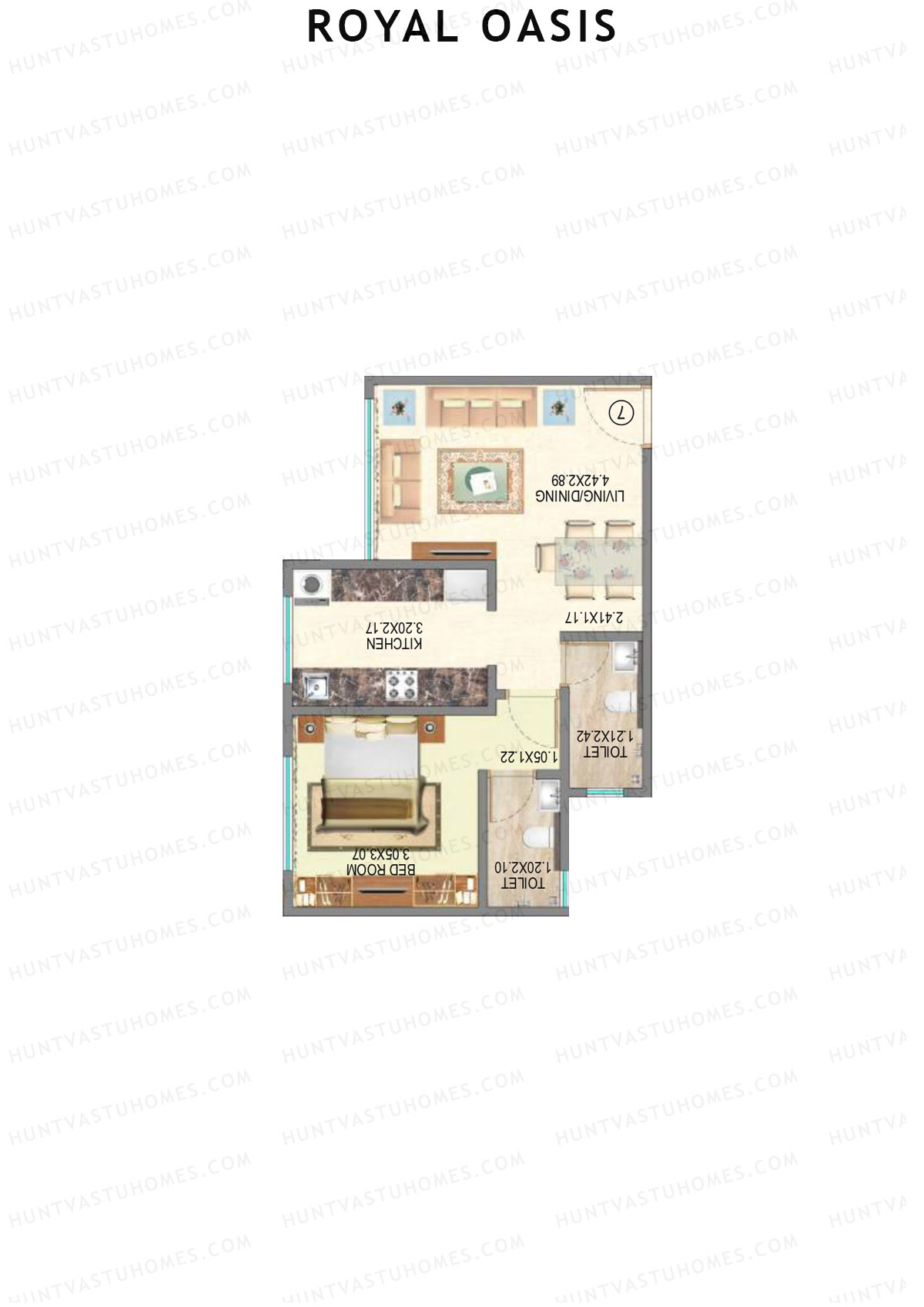 Royal Oasis Wing B Unit 2 (Type 1) Floor Plan