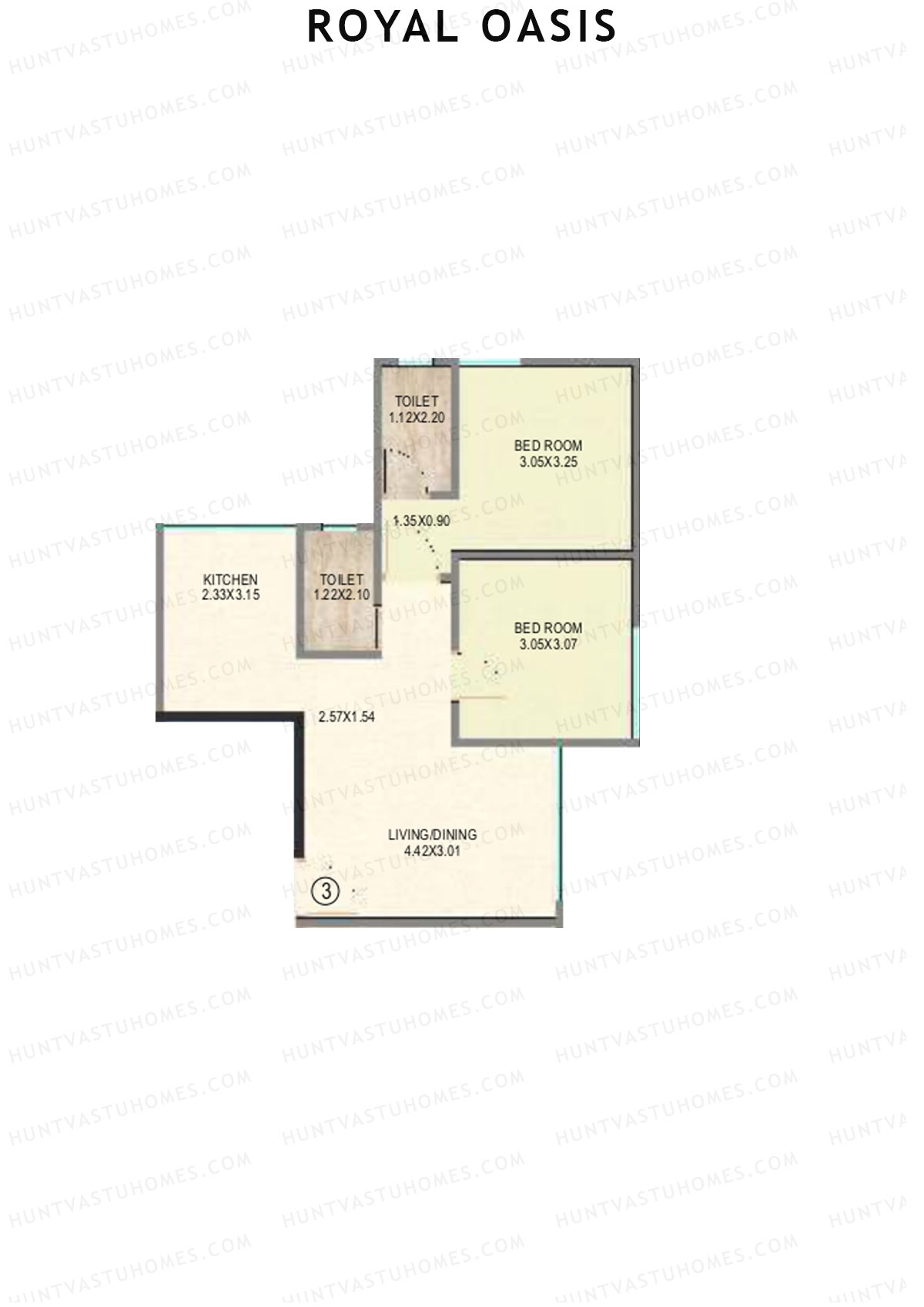 Royal Oasis Wing B Unit 3 (Type 1) Floor Plan