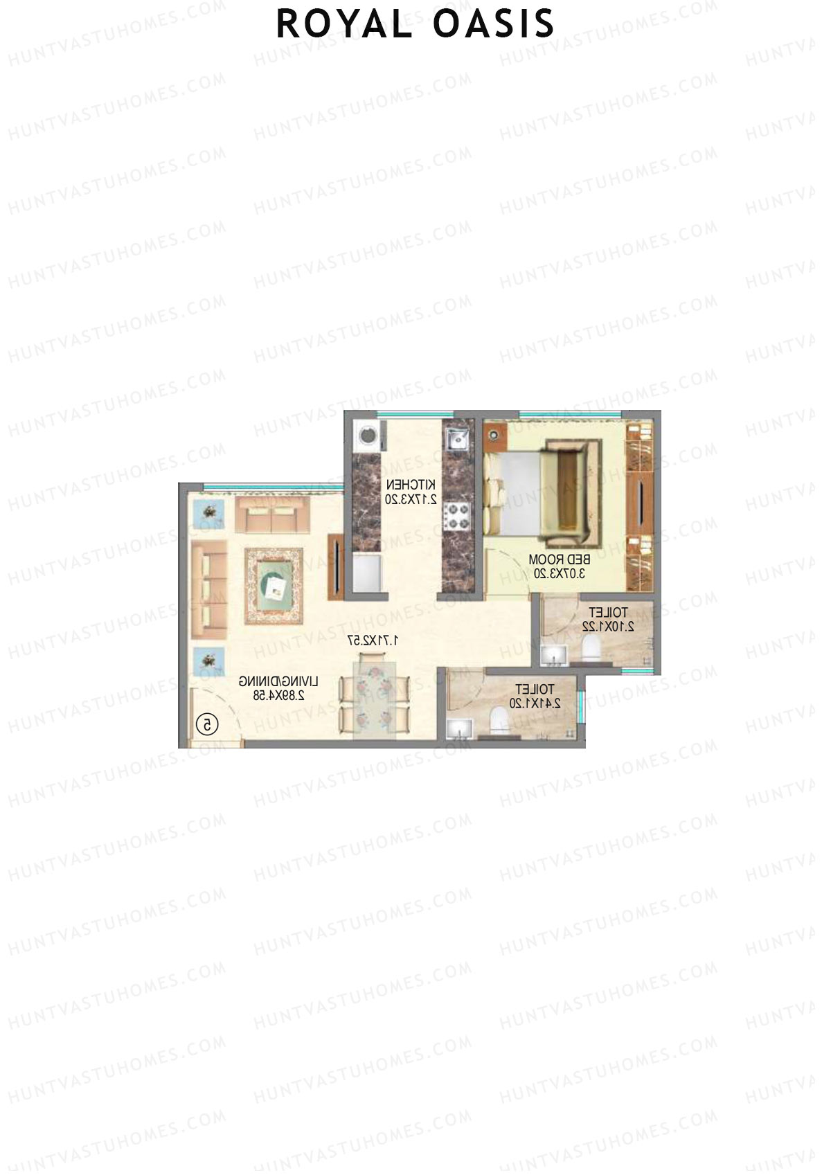 Royal Oasis Wing C Unit 2 (Type 2) Floor Plan