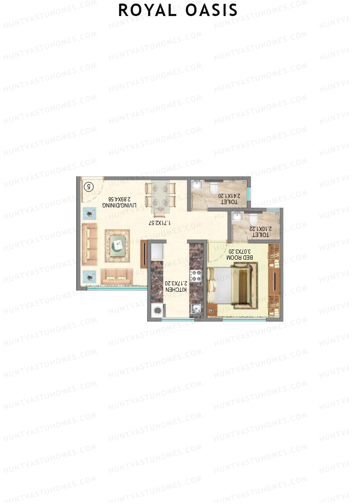 Royal Oasis Wing C Unit 4 (Type 2) Floor Plan