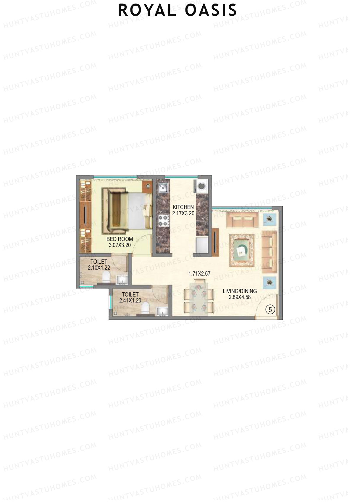 Royal Oasis Wing D Unit 5 (Type 2) Floor Plan