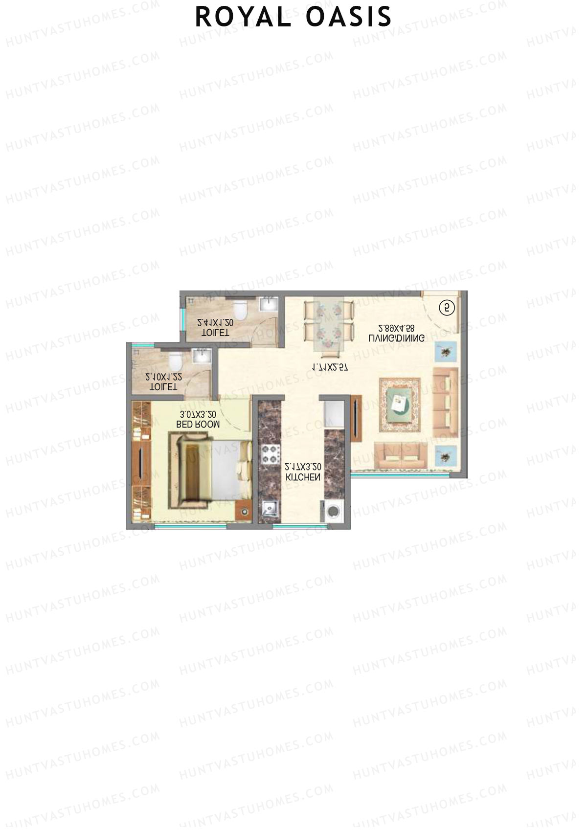 Royal Oasis Wing D Unit 7 (Type 2) Floor Plan