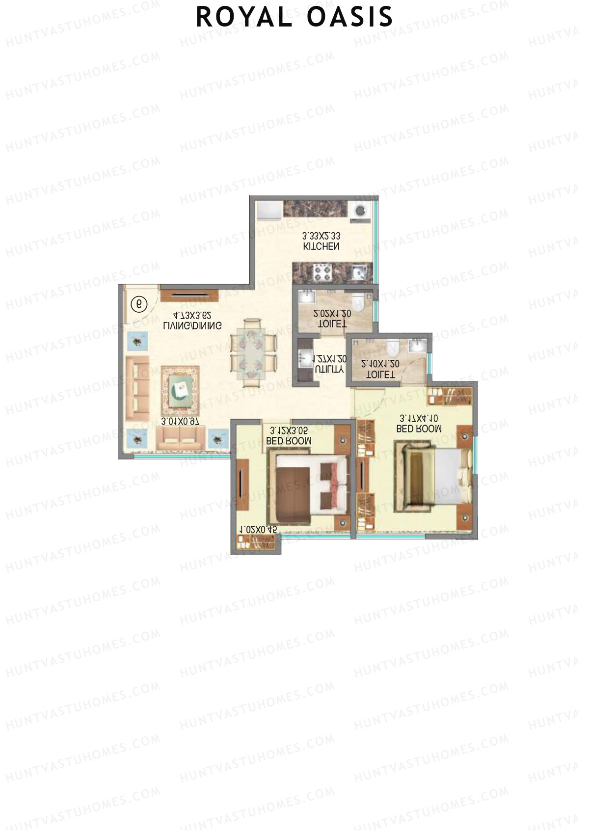 Royal Oasis Wing D Unit 8 (Type 2) Floor Plan