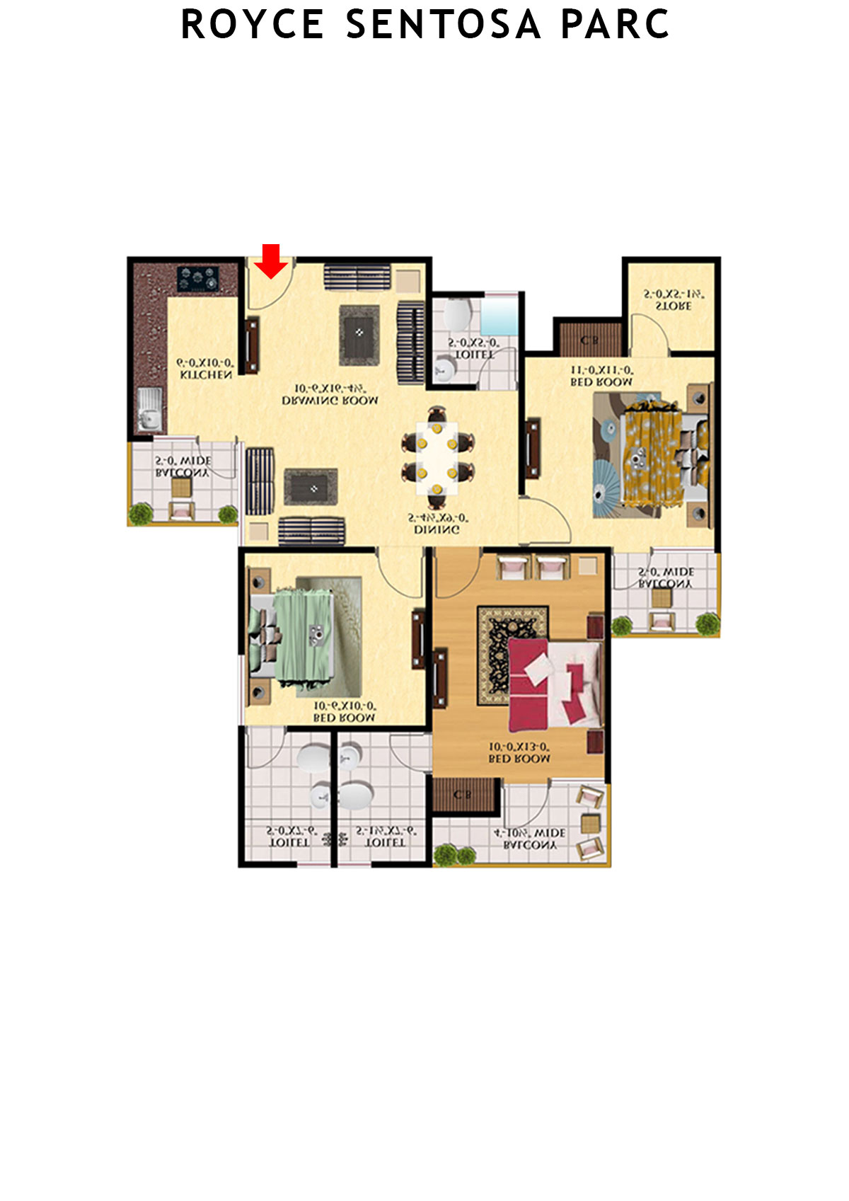 Royce Sentosa Parc Tower A Unit 3 Floor Plan