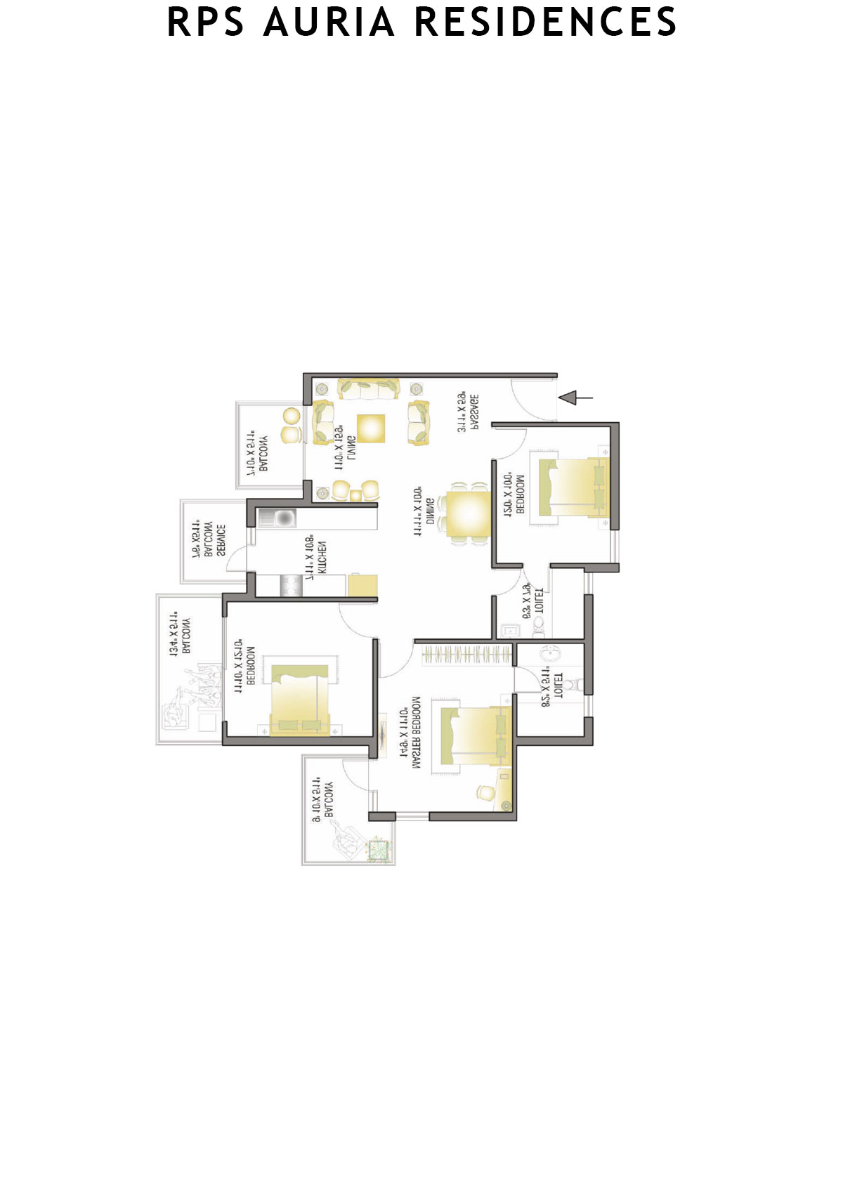Rps Auria Residences Tower 1 Unit 5 (Type A) Floor Plan
