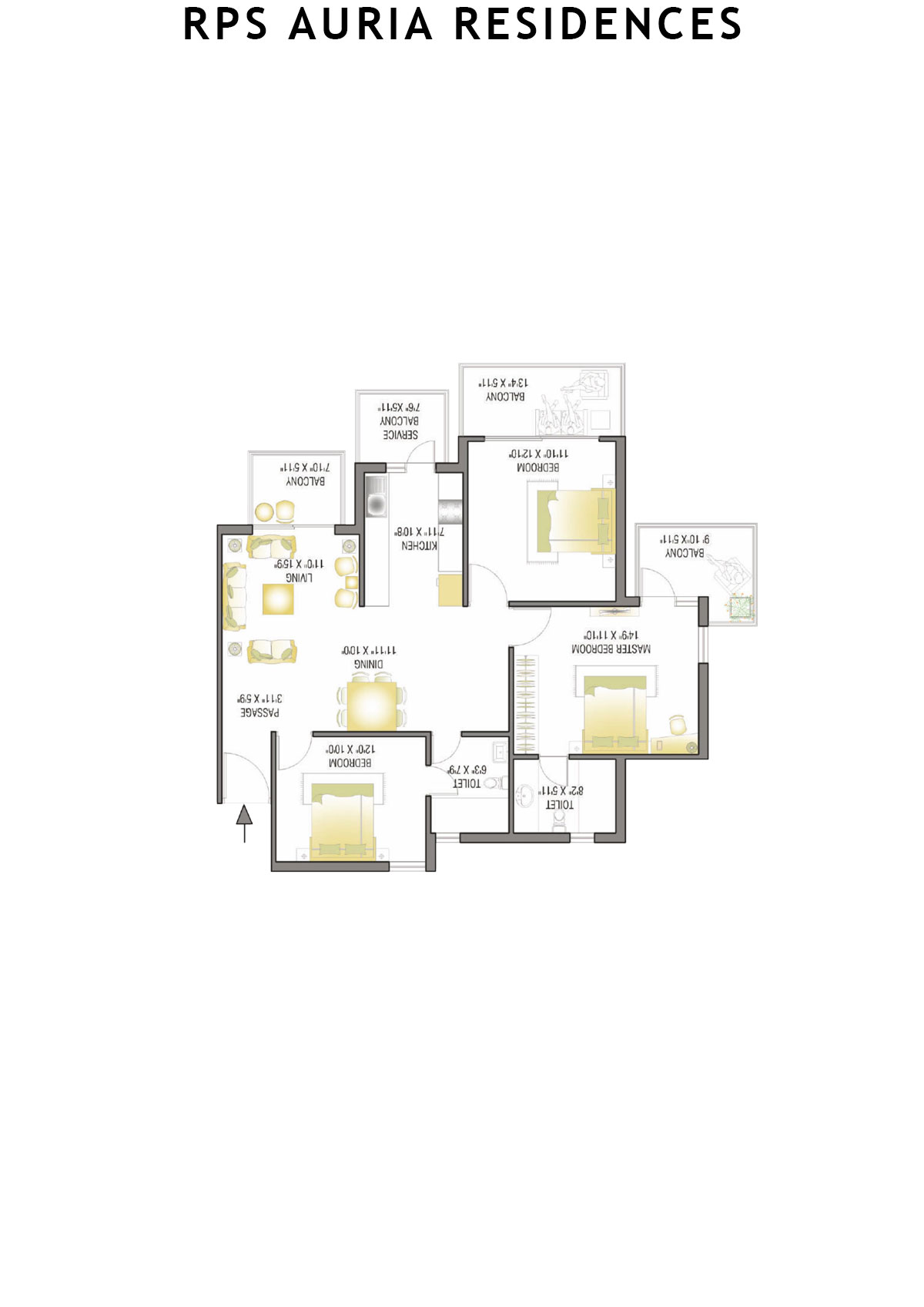 Rps Auria Residences Tower 1 Unit 8 (Type A) Floor Plan
