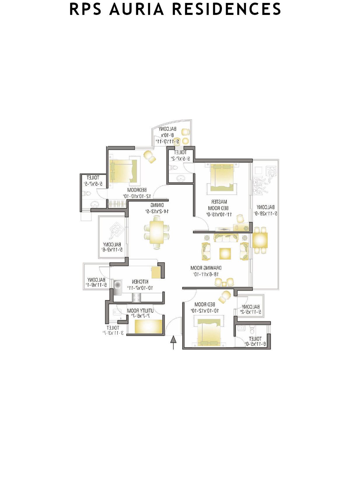Rps Auria Residences Tower 2 Unit 1 (Type C) Floor Plan