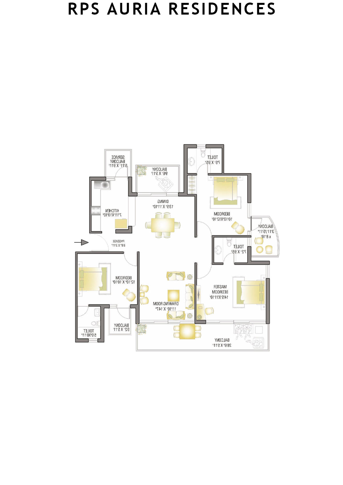 Rps Auria Residences Tower 2 Unit 3 (Type B) Floor Plan