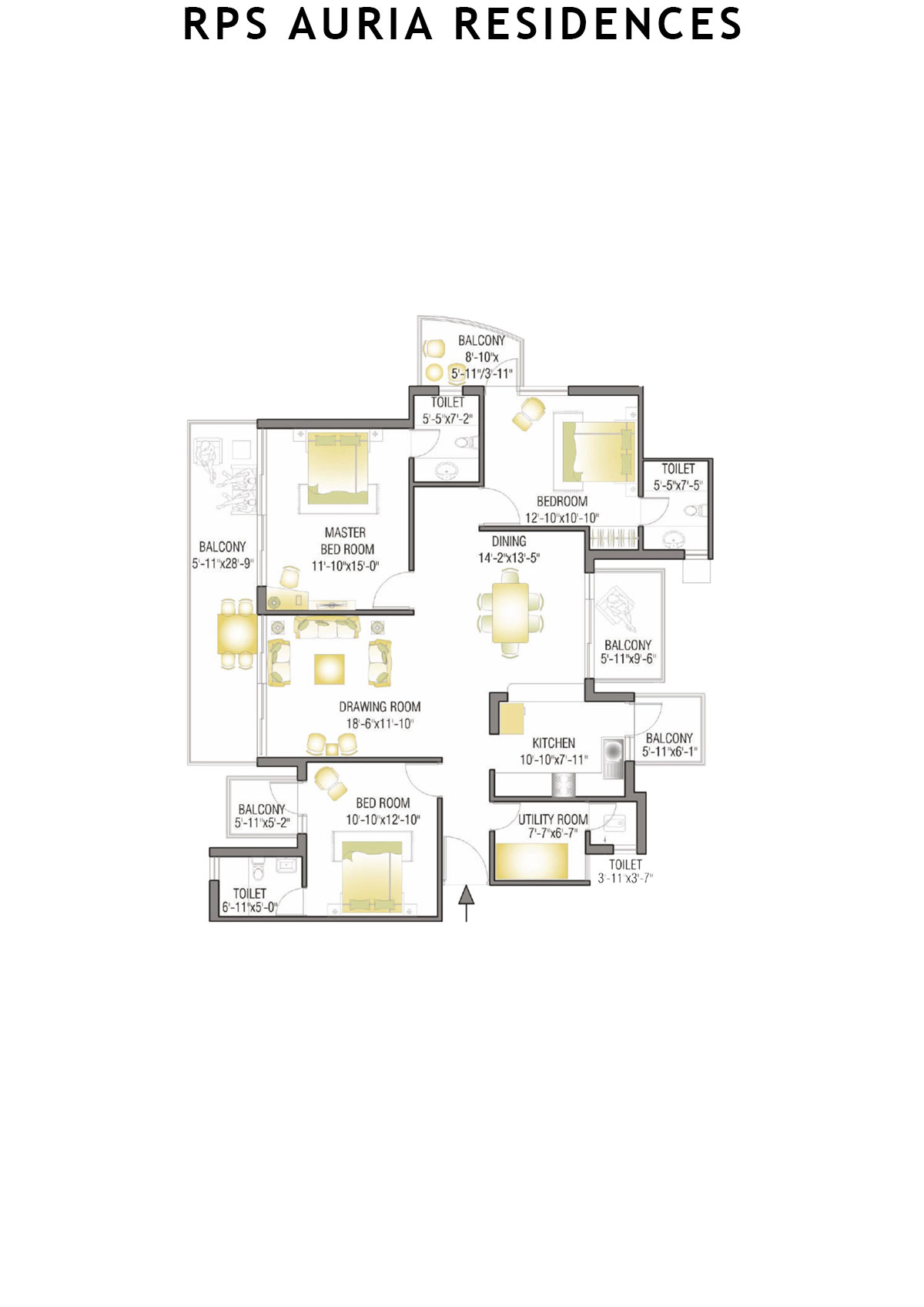 Rps Auria Residences Tower 2 Unit 6 (Type C) Floor Plan