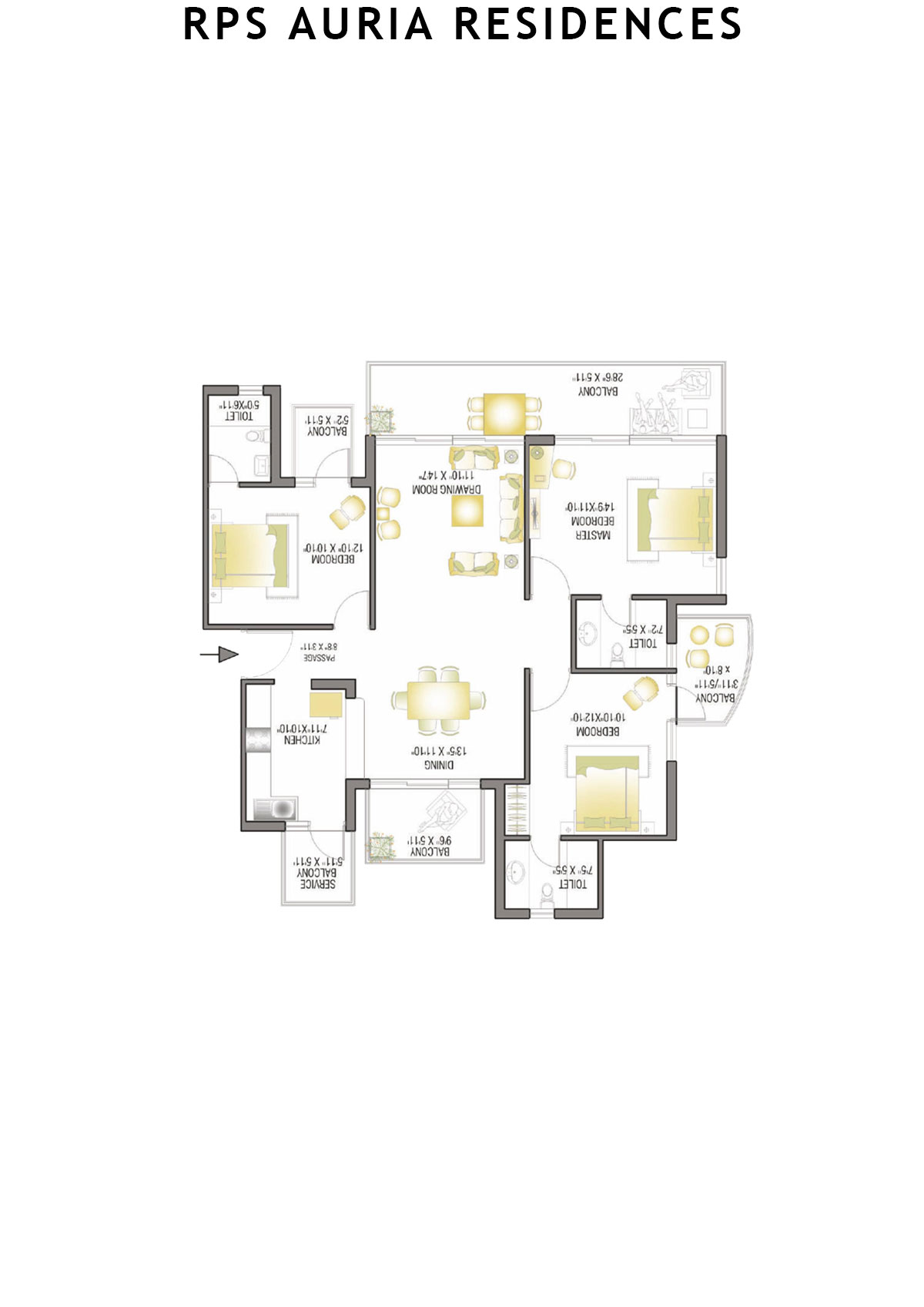 Rps Auria Residences Tower 2 Unit 8 (Type B) Floor Plan