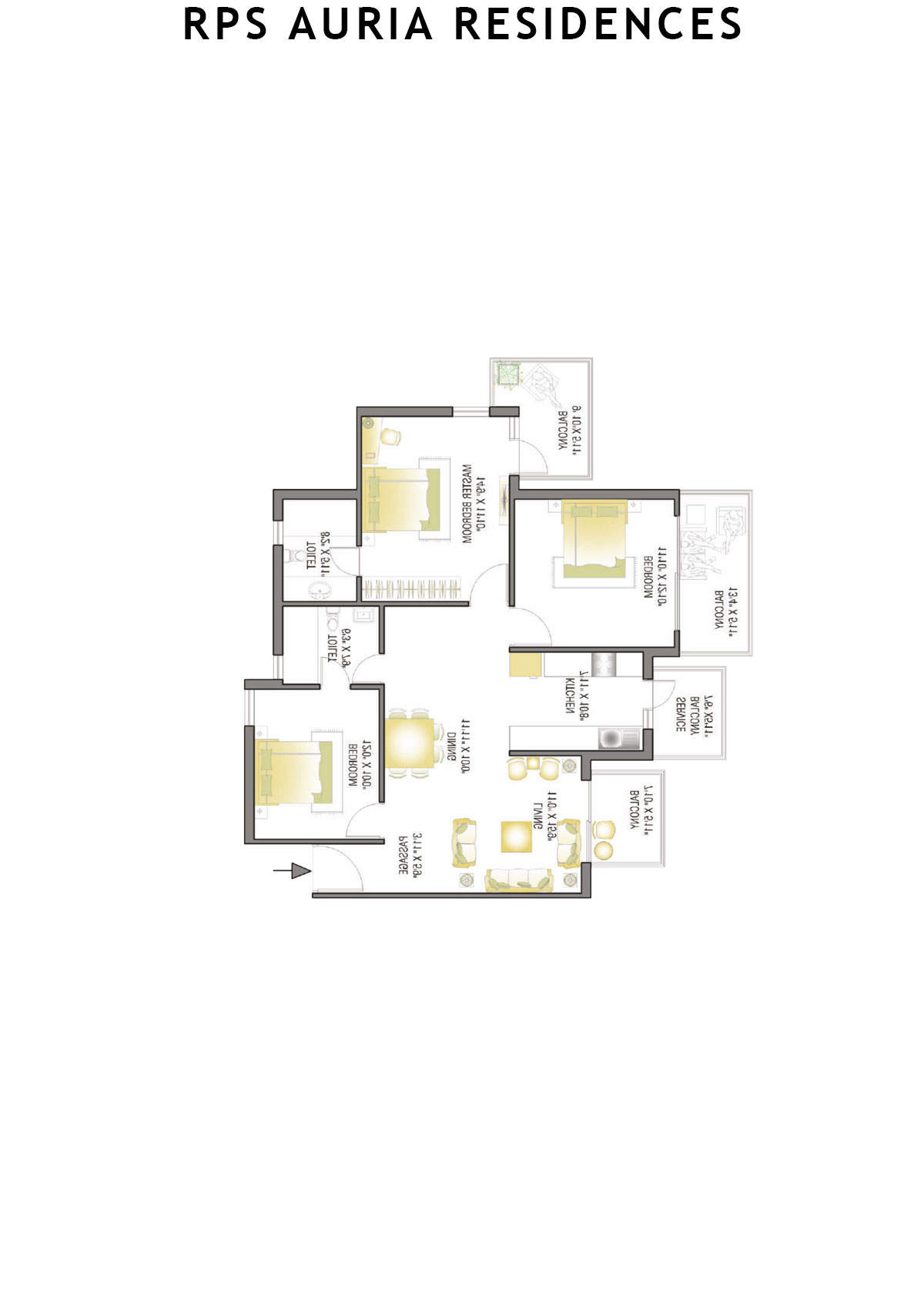 Rps Auria Residences Tower 3 Unit 1 (Type A) Floor Plan
