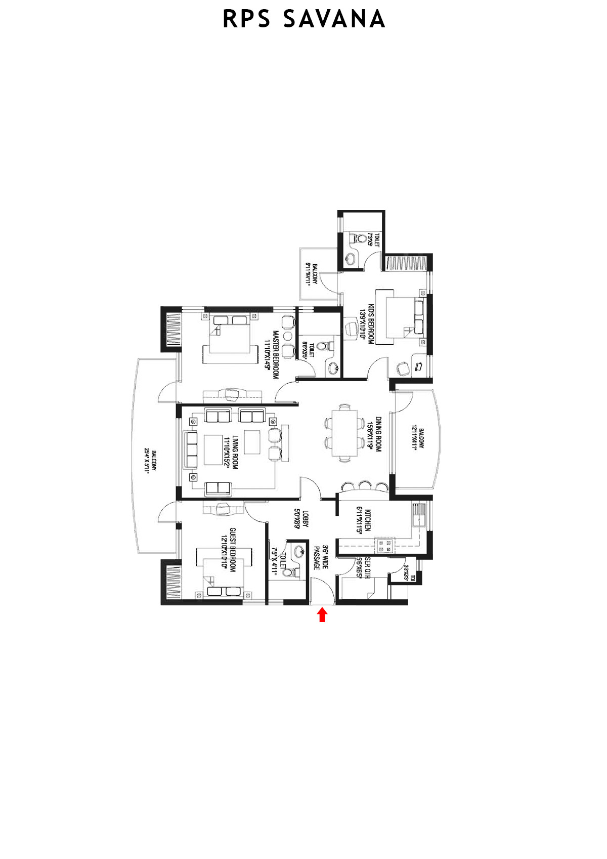 Rps Savana Tower B12 Unit 4 Floor Plan
