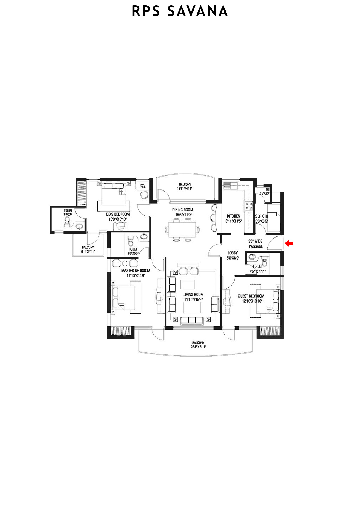 Rps Savana Tower B1 Unit 1 Floor Plan