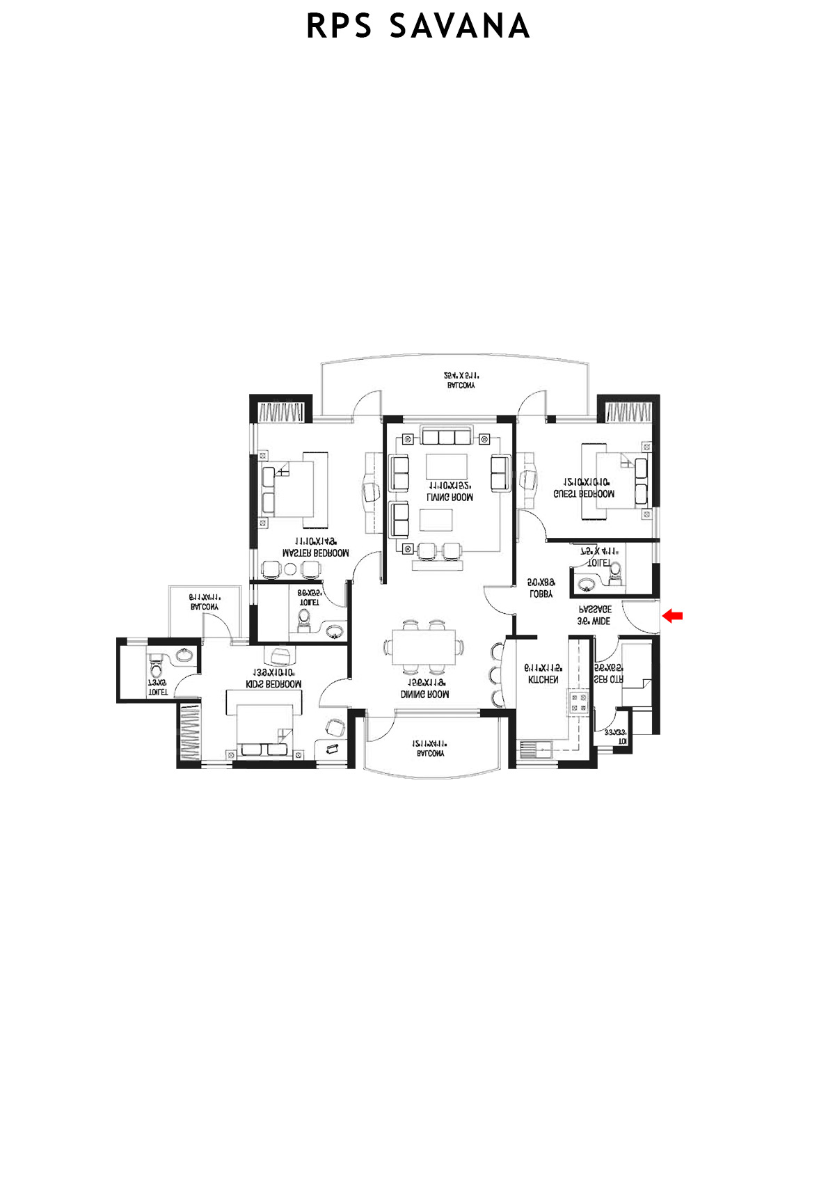 Rps Savana Tower B1 Unit 2 Floor Plan
