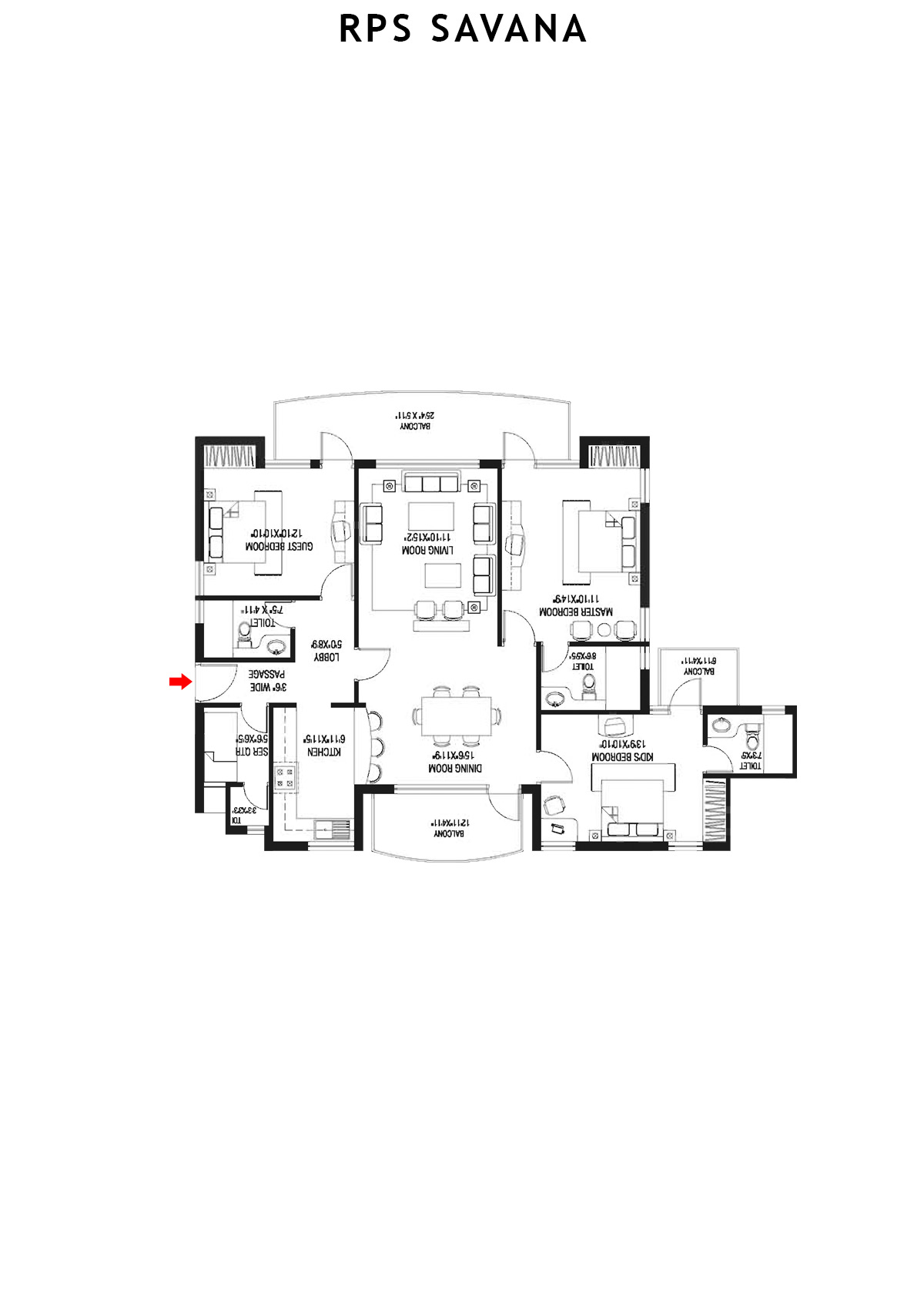 Rps Savana Tower B1 Unit 3 Floor Plan