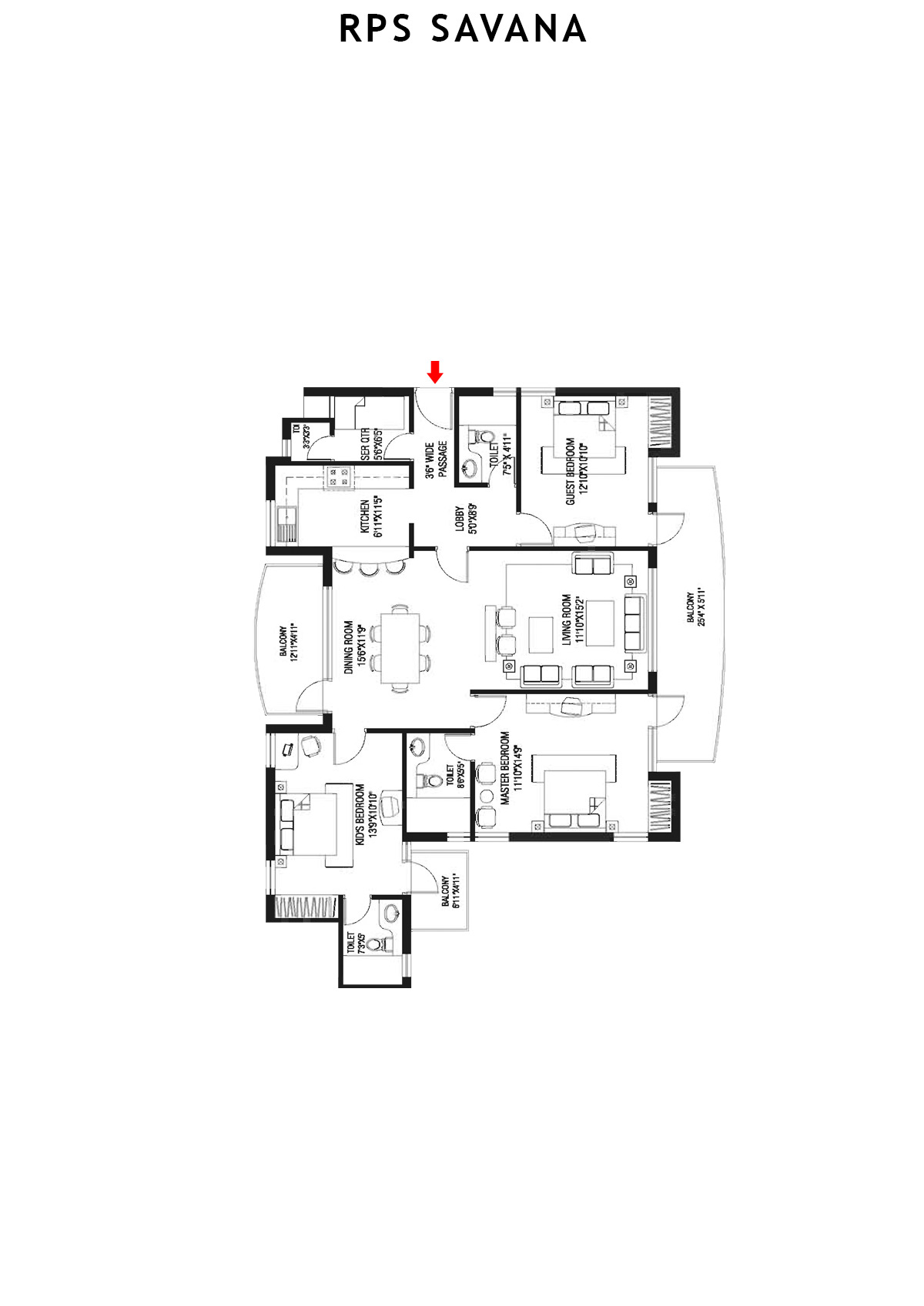 Rps Savana Tower B1 Unit 5 Floor Plan