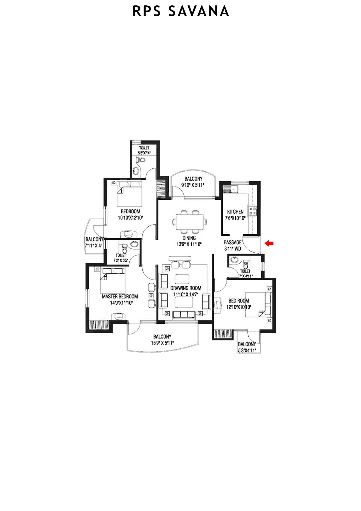 Rps Savana Tower T11 Unit 4 Floor Plan