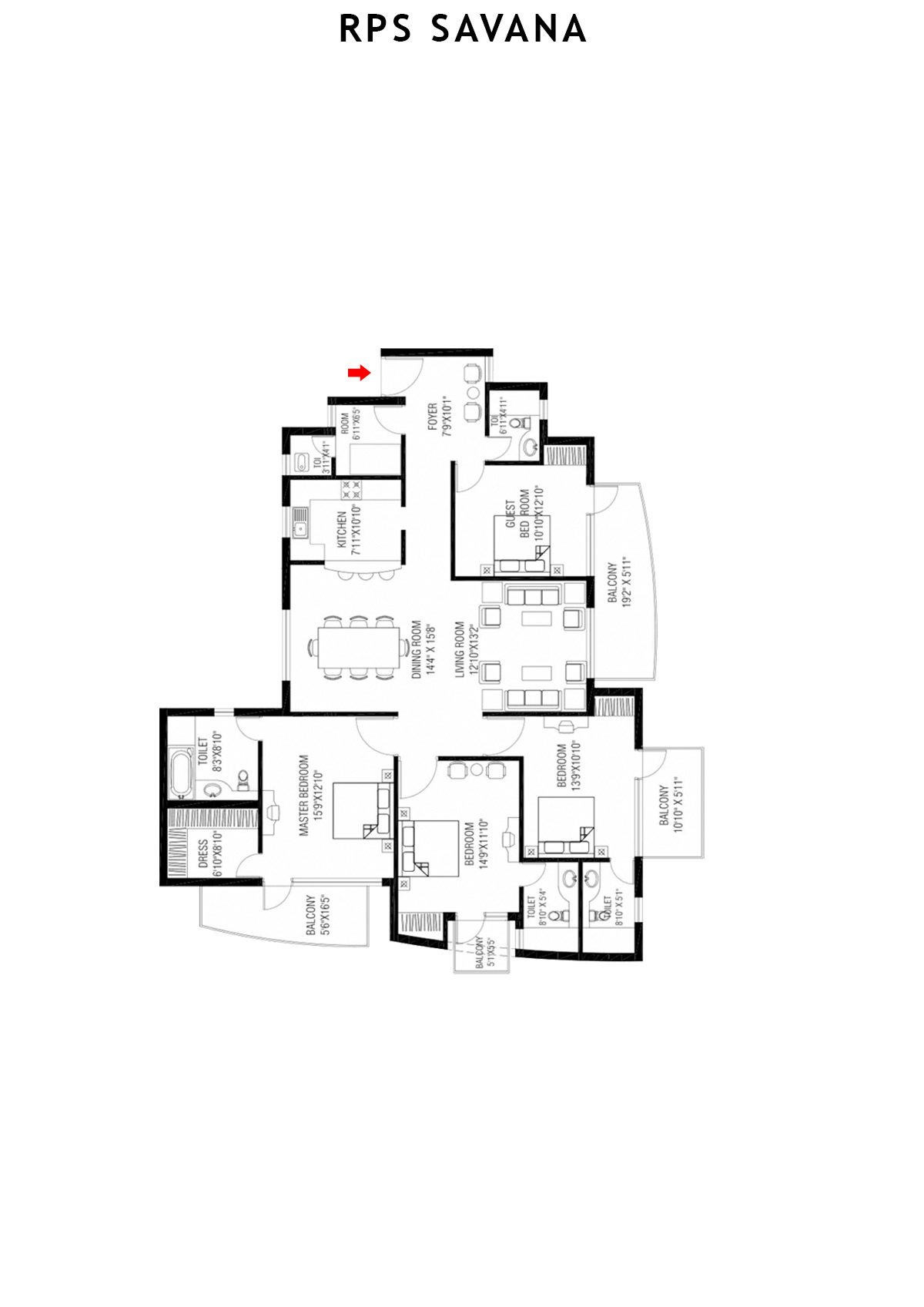 Rps Savana Tower T14 Unit 2 Floor Plan