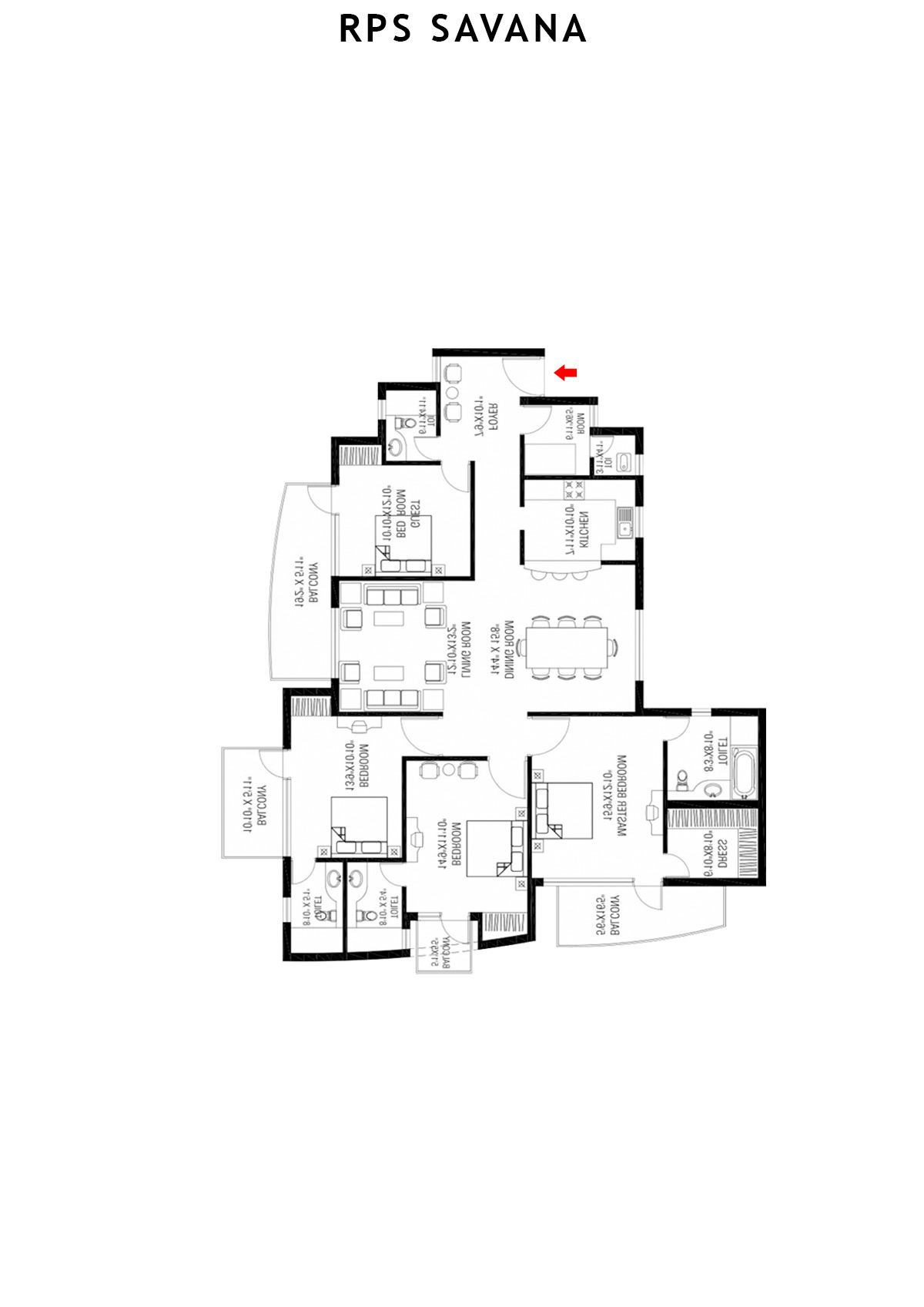 Rps Savana Tower T14 Unit 3 Floor Plan
