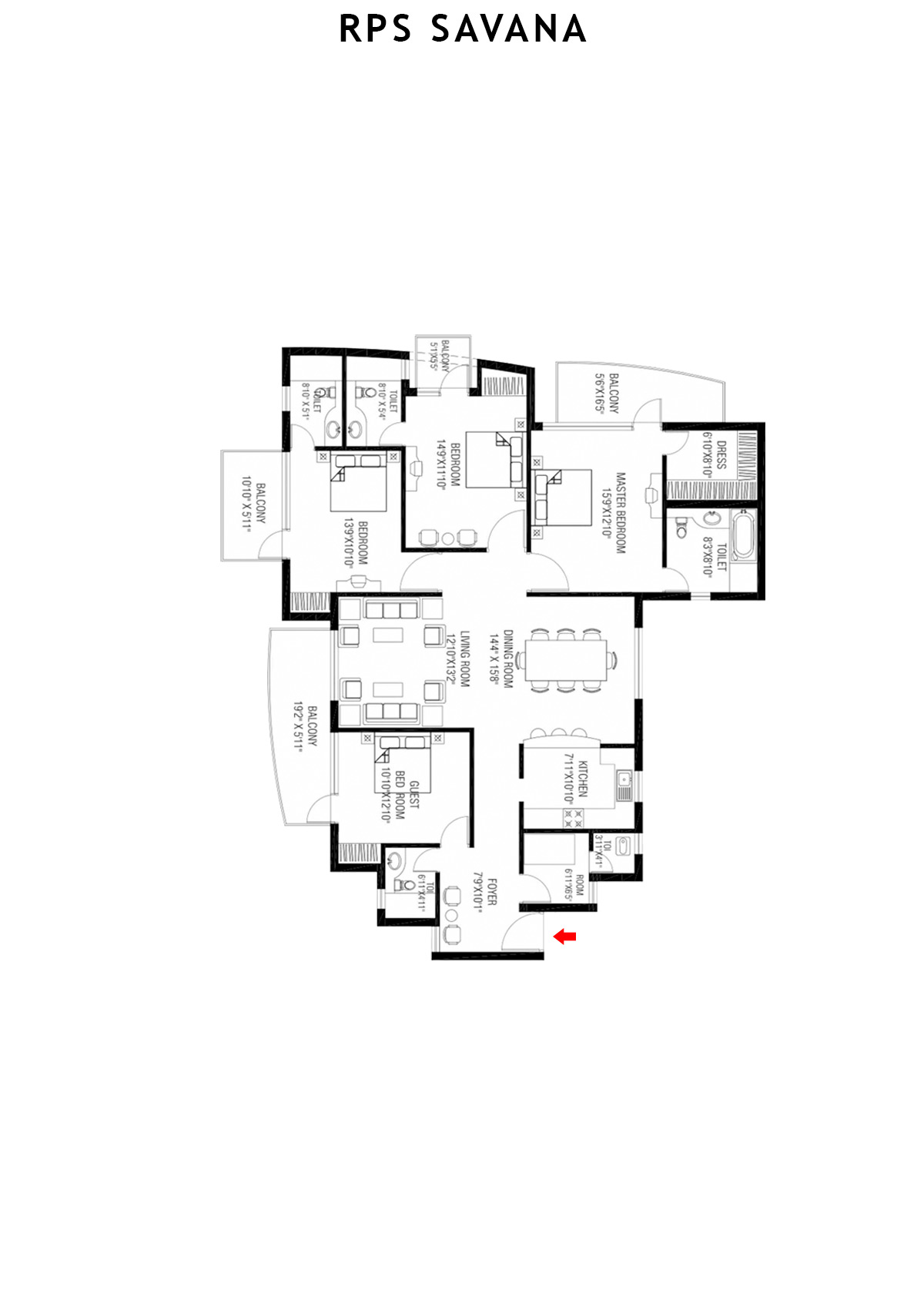 Rps Savana Tower T14 Unit 4 Floor Plan
