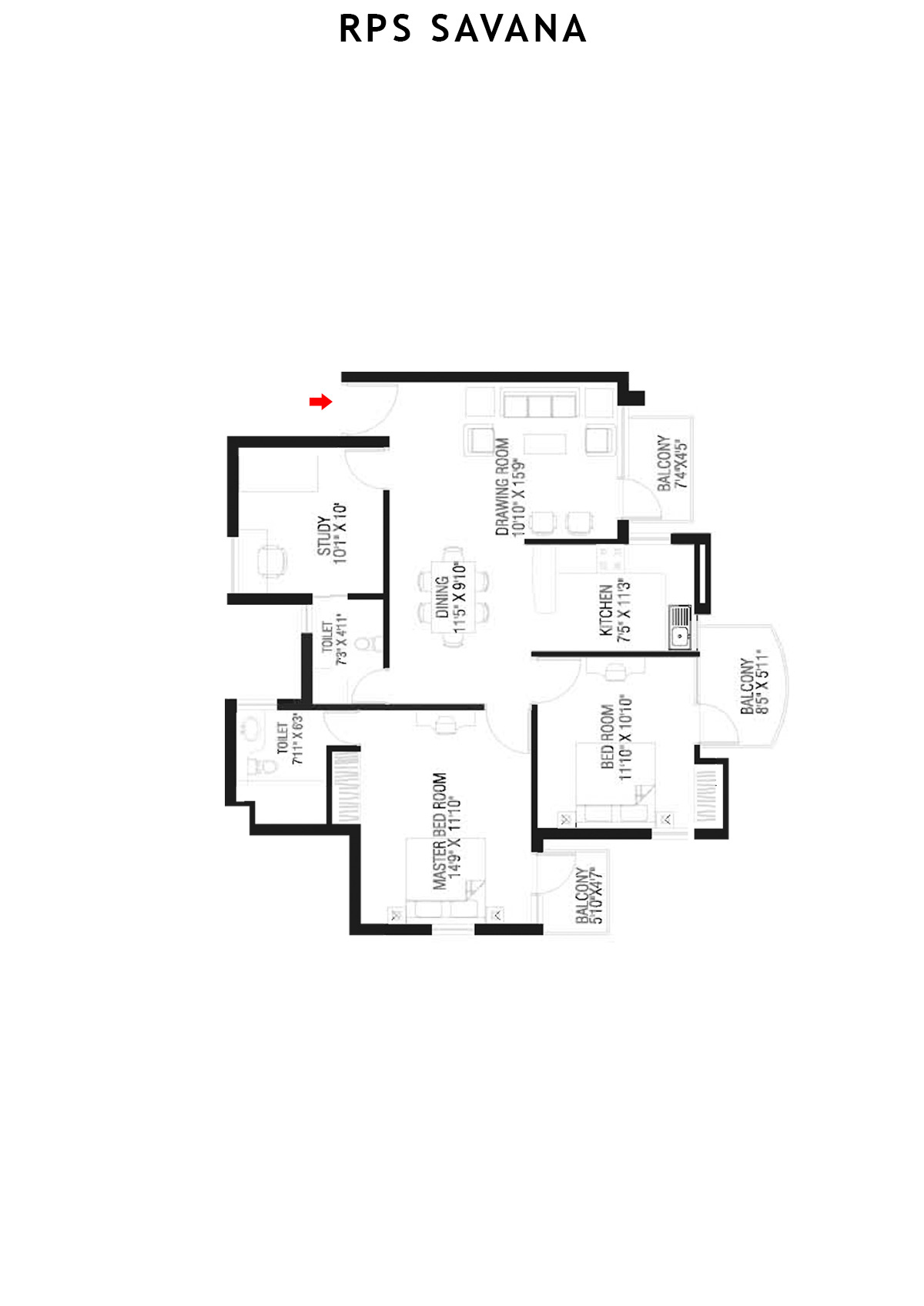 Rps Savana Tower T3 Unit 2 Floor Plan