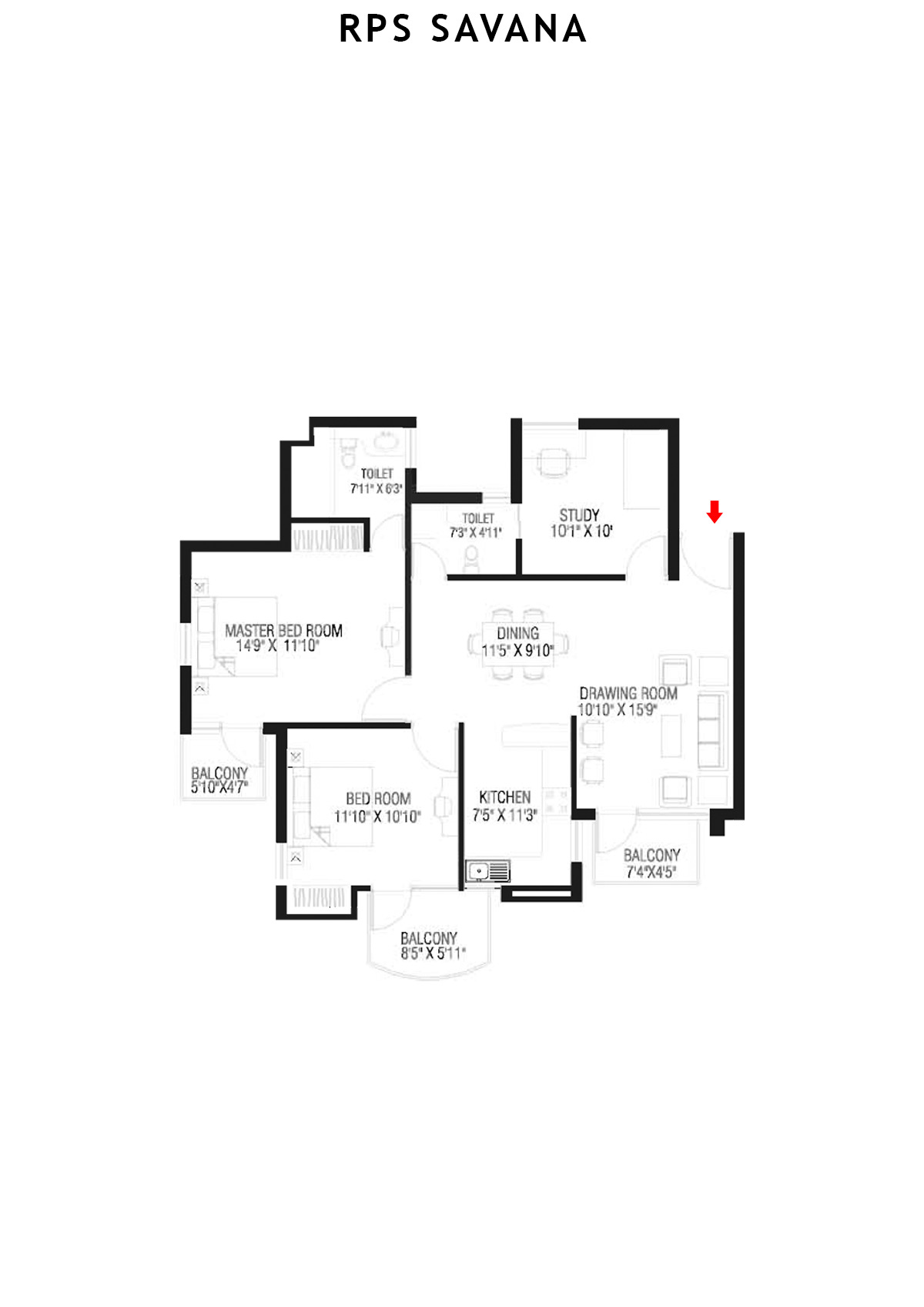 Rps Savana Tower T3 Unit 4 Floor Plan