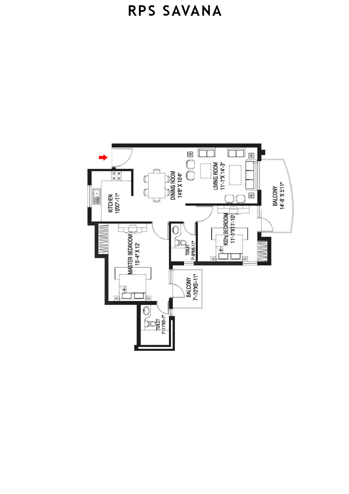 Rps Savana Tower T5 Unit 2 Floor Plan