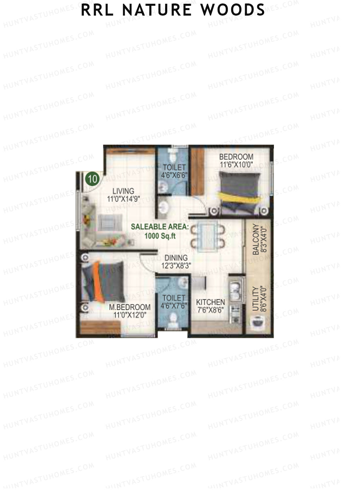 RRL Nature Woods Tower 1 Unit 10 Floor Plan