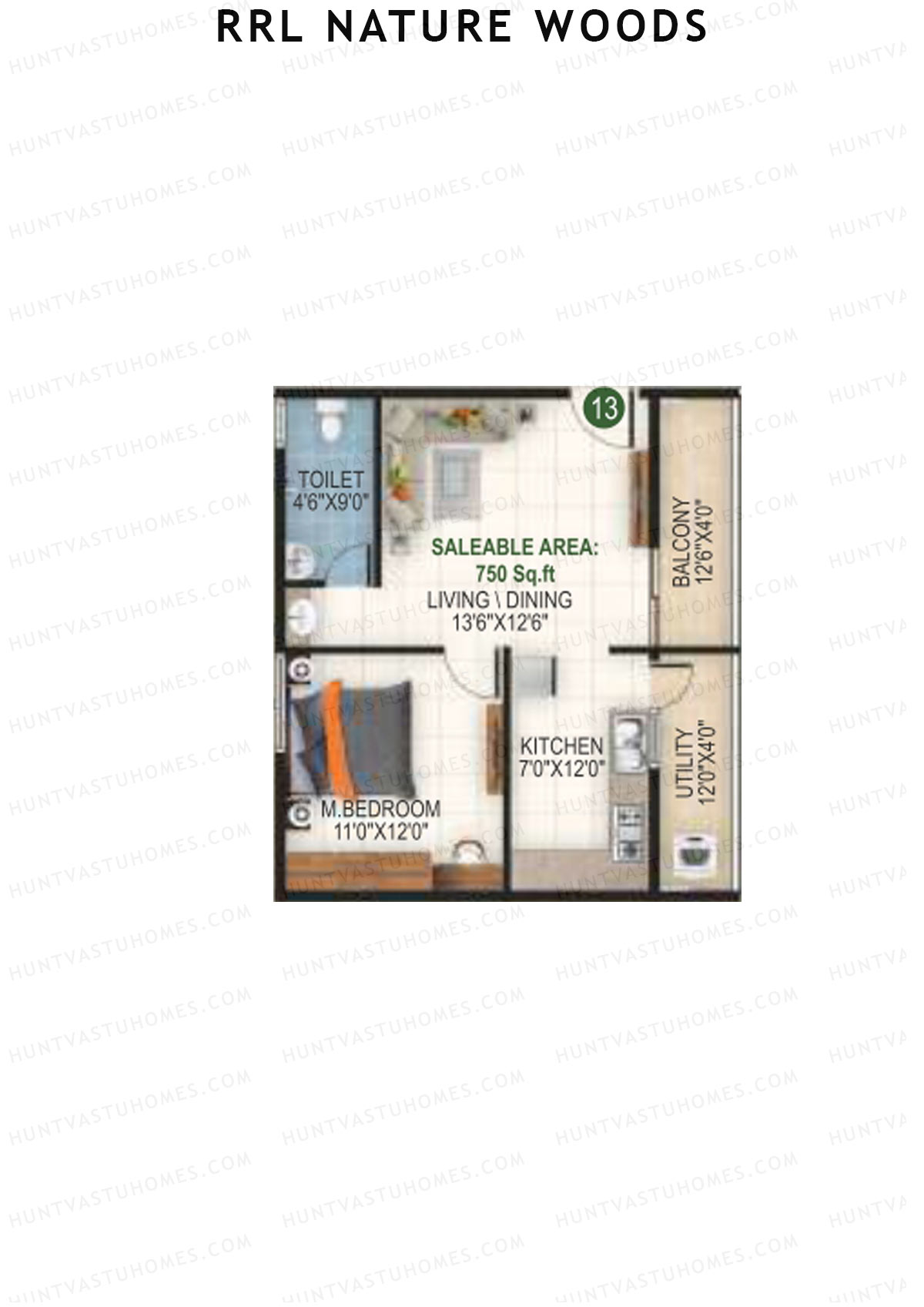 RRL Nature Woods Tower 1 Unit 13 Floor Plan