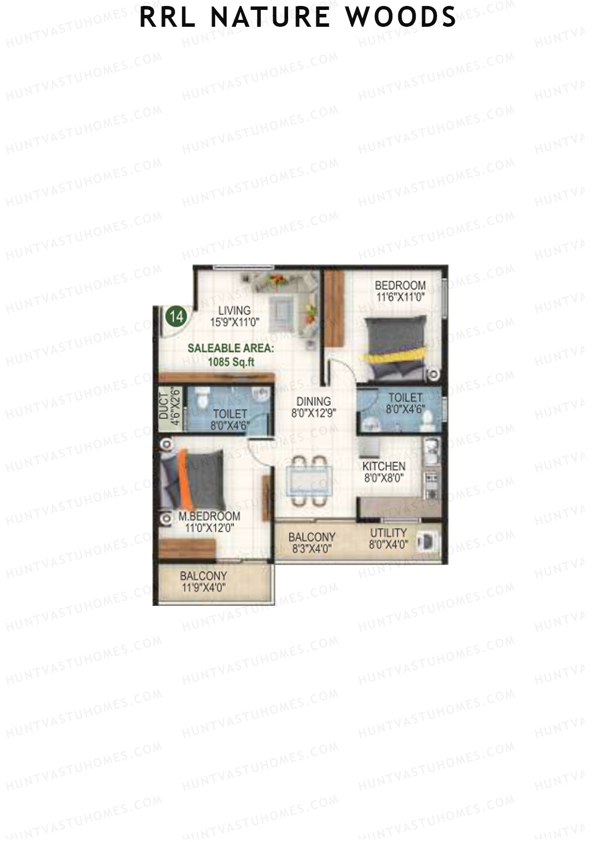 RRL Nature Woods Tower 1 Unit 14 Floor Plan