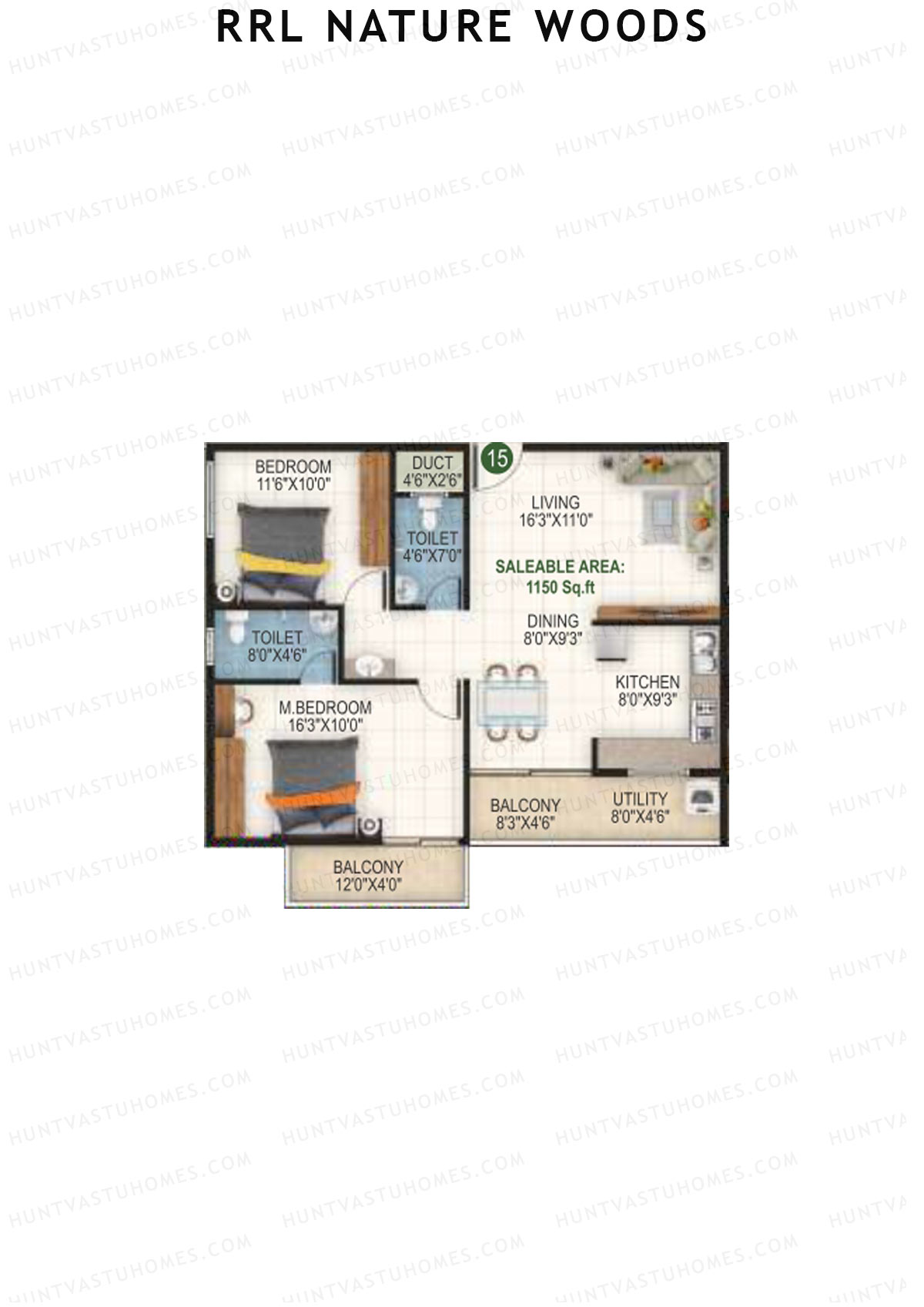 RRL Nature Woods Tower 1 Unit 15 Floor Plan