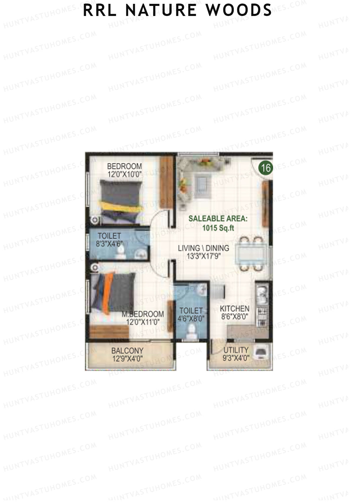 RRL Nature Woods Tower 1 Unit 16 Floor Plan
