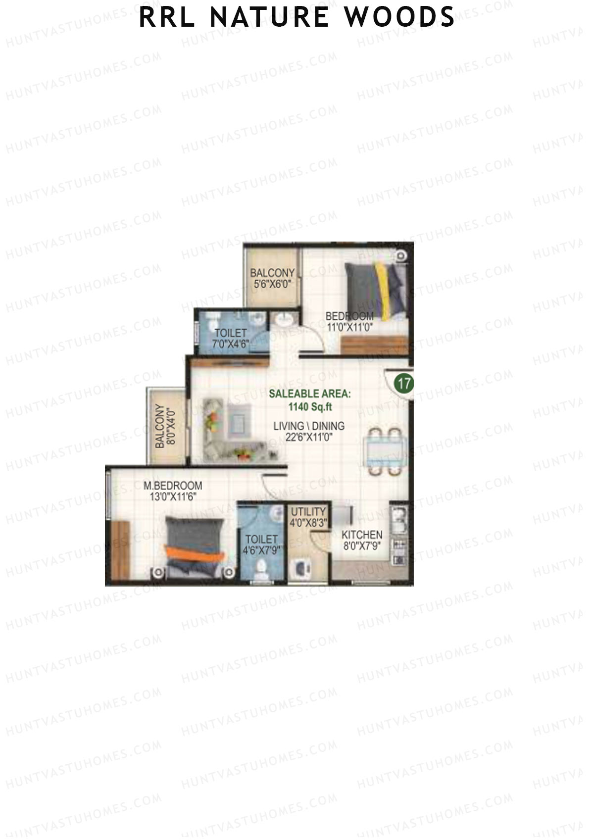 RRL Nature Woods Tower 1 Unit 17 Floor Plan