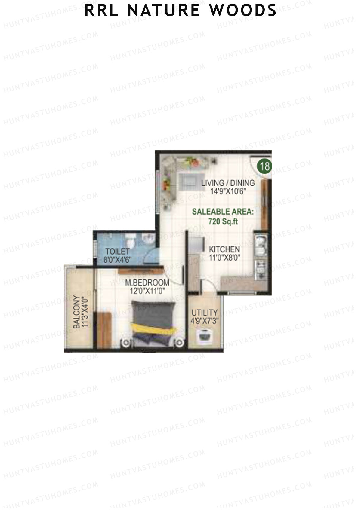 RRL Nature Woods Tower 1 Unit 18 Floor Plan