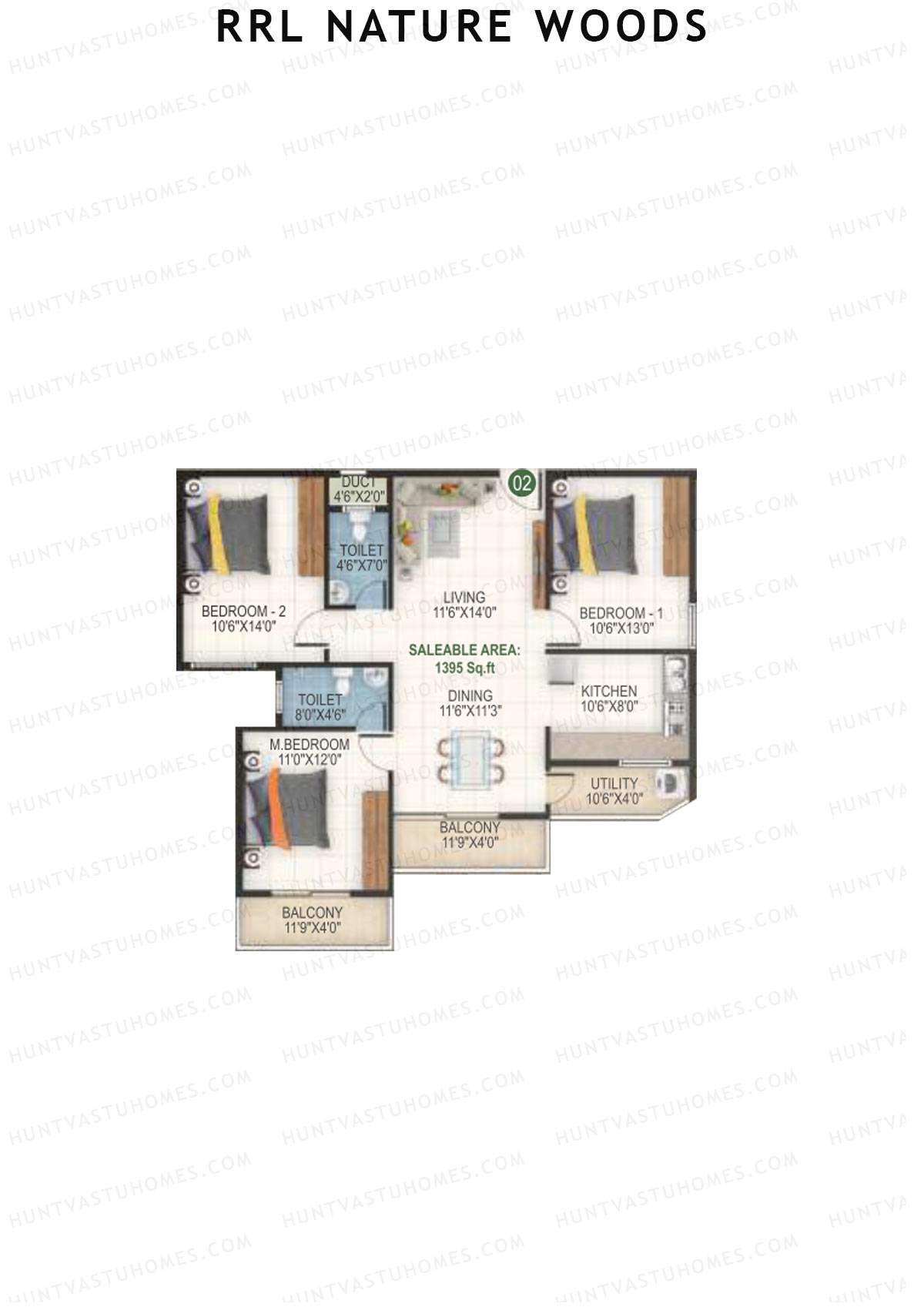 RRL Nature Woods Tower 1 Unit 2 Floor Plan